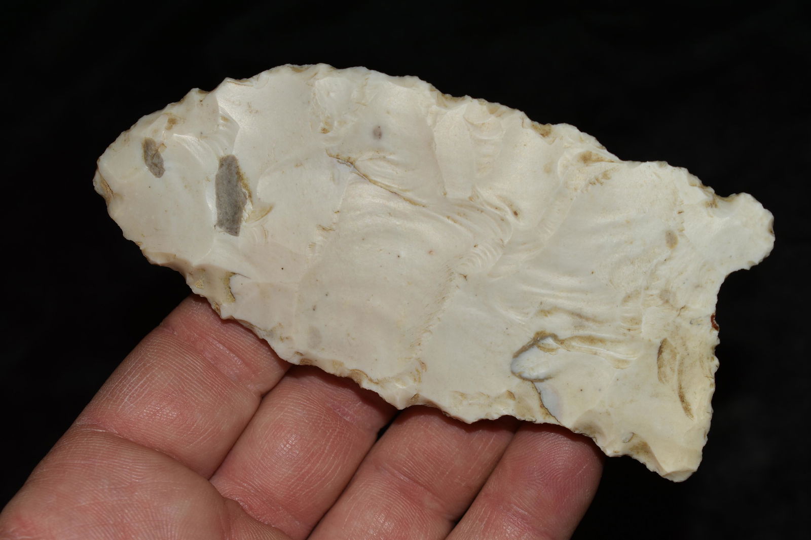 4 3/8" Palio Knife piece shows great early palio flaking dound by Justin Barker in Pike Co, (1 of 8)