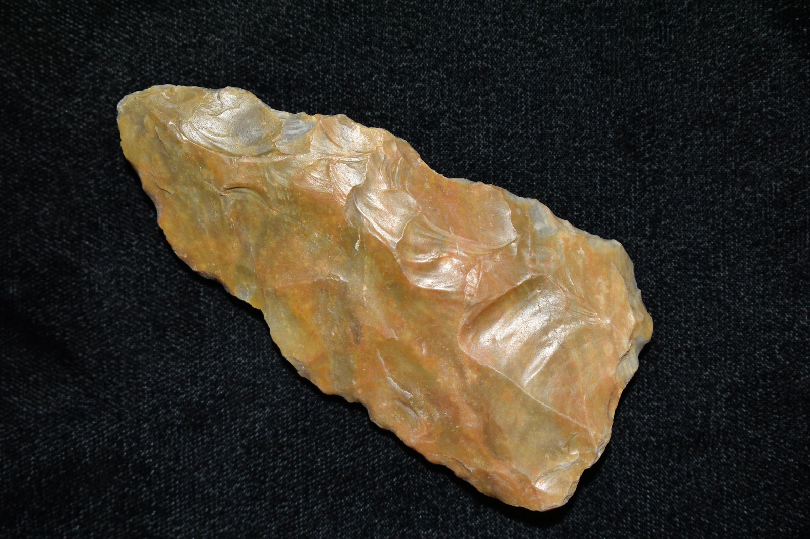 3 5/16" Blade with riverstained colors and polish found by Ben Bauer in Polk Co, Missouri. (1 of 4)