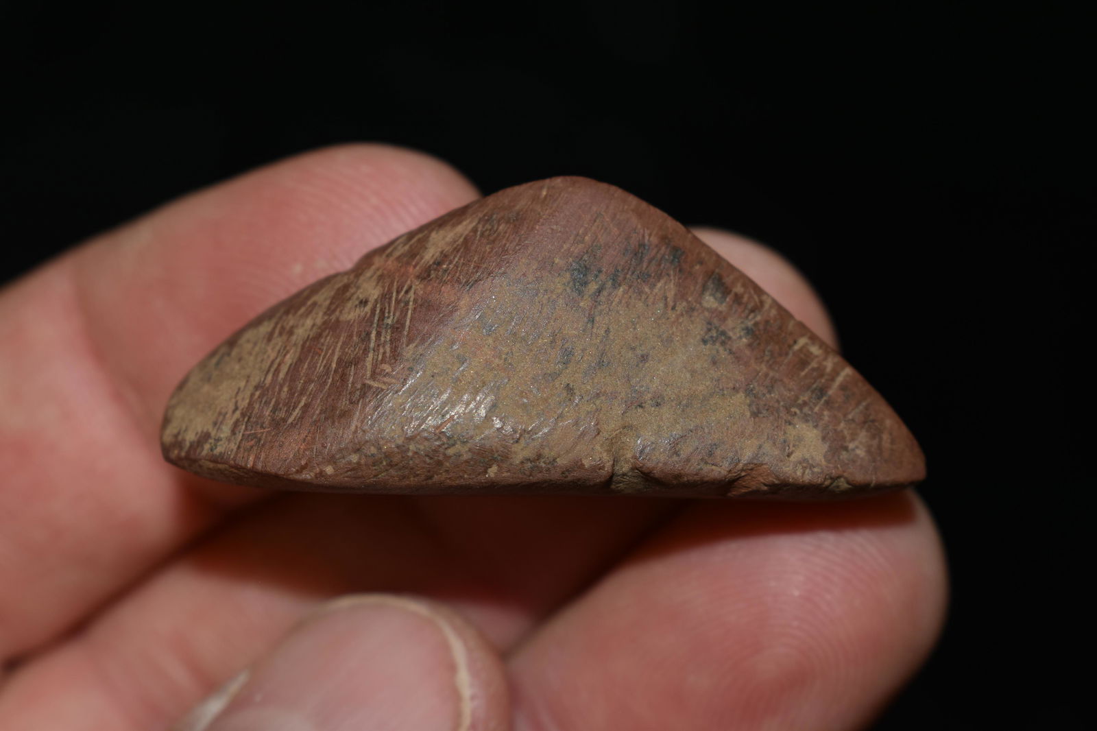 1 5/8" Polished Stone Scraper found by John Stinebaker (1 of 5)