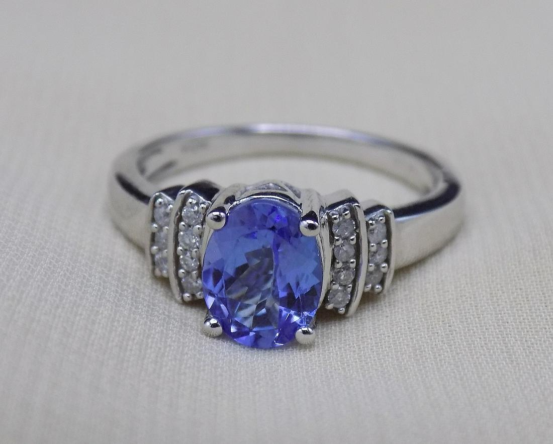 Tanzanite and diamond 14 k gold ring size 7 (1 of 4)