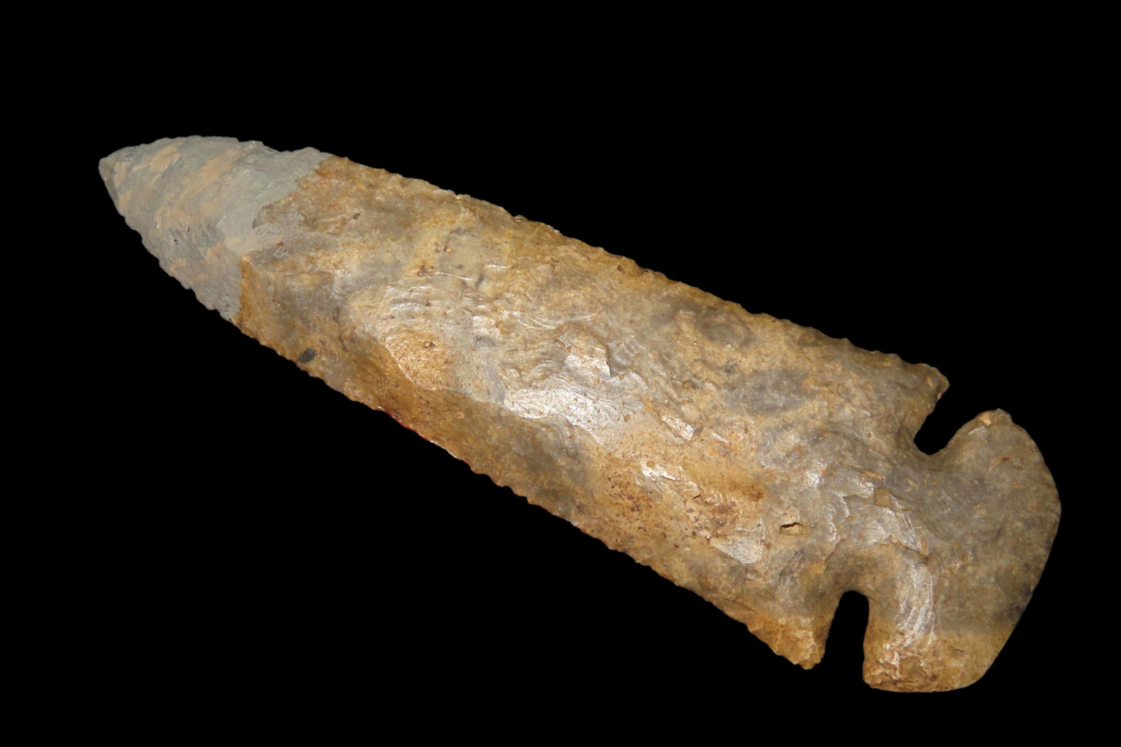 AMAZING 4 3/8" DOVETAIL FOUND IN BUTLER COUNTY KENTUCKY, 3/4" OF TIP IS RESTORED, GREAT CLASSIC BASE (1 of 4)