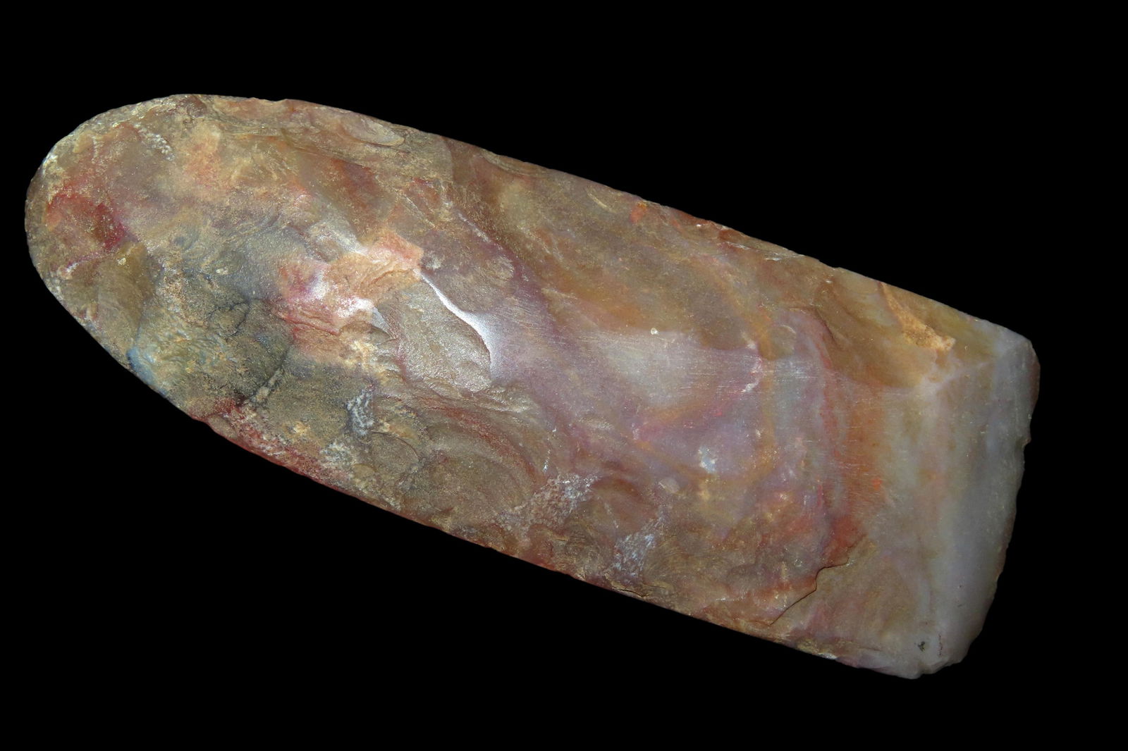 COLORFUL 5 1/4" AFRICAN NEOLITHIC POLISHED FLINT CELT FROM THE SAHARA DESERT, AMAZING POLISH AND (1 of 4)