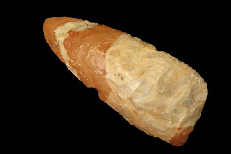 3 7/8" Payson Chert Uniface Blade with Heavy Serrations. Found in Cass Co Illinois On the Lippert: 3 7/8" Payson Chert Uniface Blade with Heavy Serrations. Found in Cass Co Illinois On the Lippert Farm near the town of Arenzville