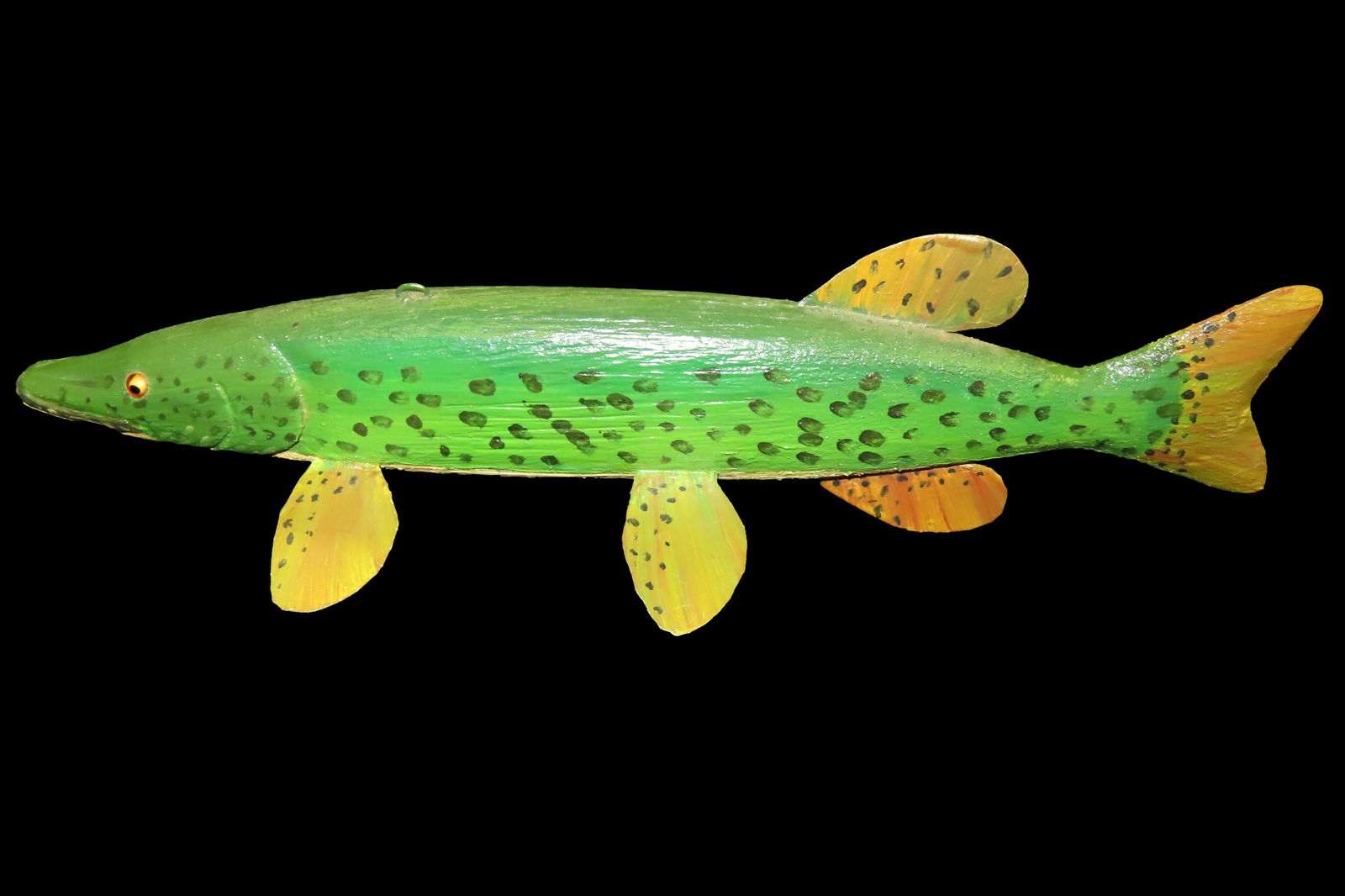 12 1/2" Vintage Wood/ Metal, Hand painted Fish Decoy, David L. Root Collection (1 of 6)