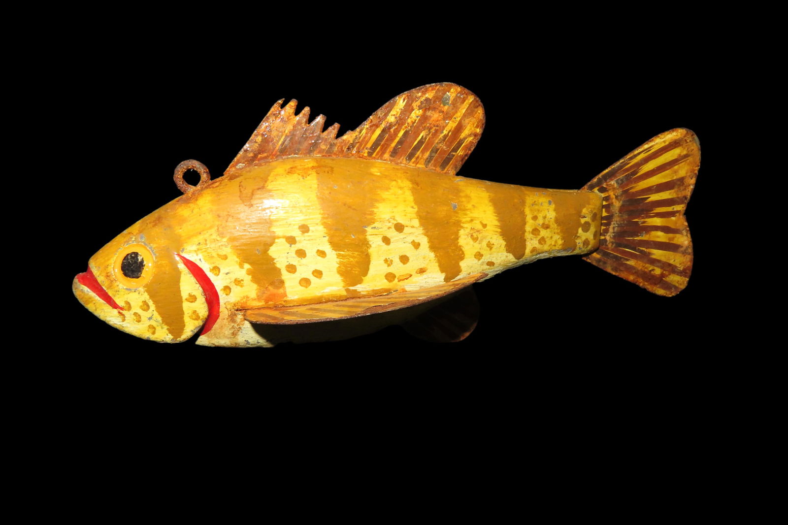 6 1/8 Vintage Wood/ Metal, Hand painted Fish Decoy, David L. Root Collection (1 of 6)