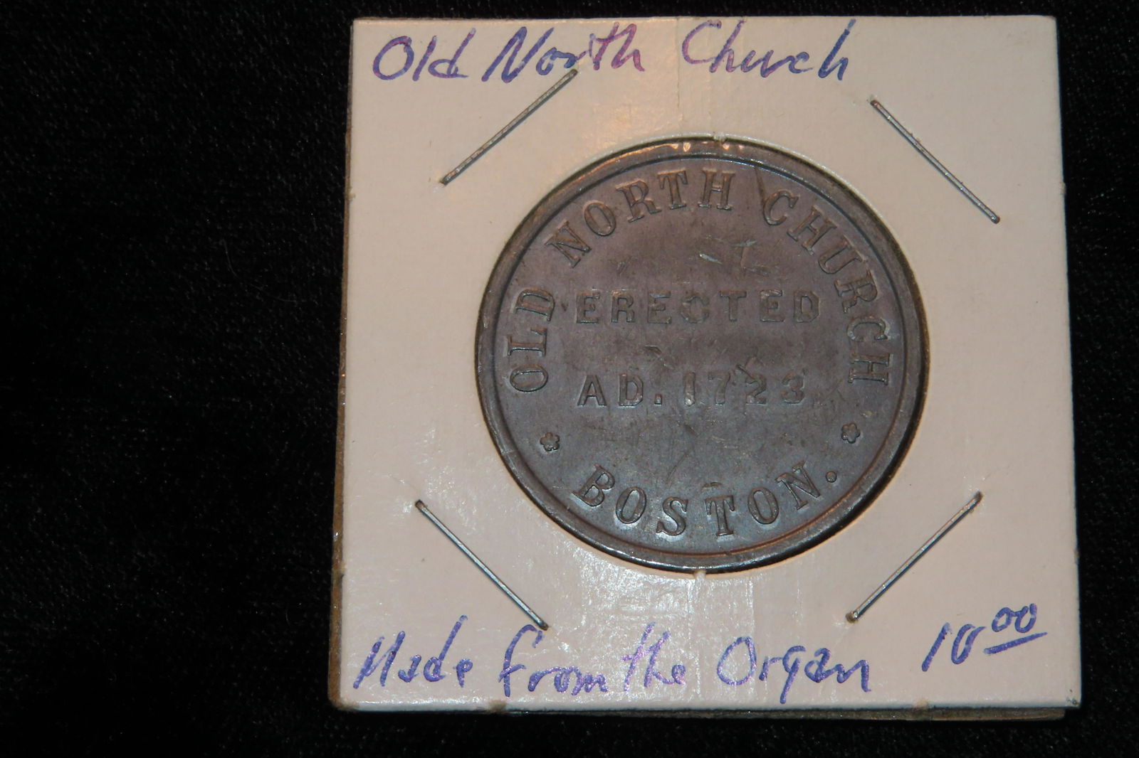 Old North Church Boston erected AD 1723 made from the pipes of the organ souvenir coin (1 of 3)