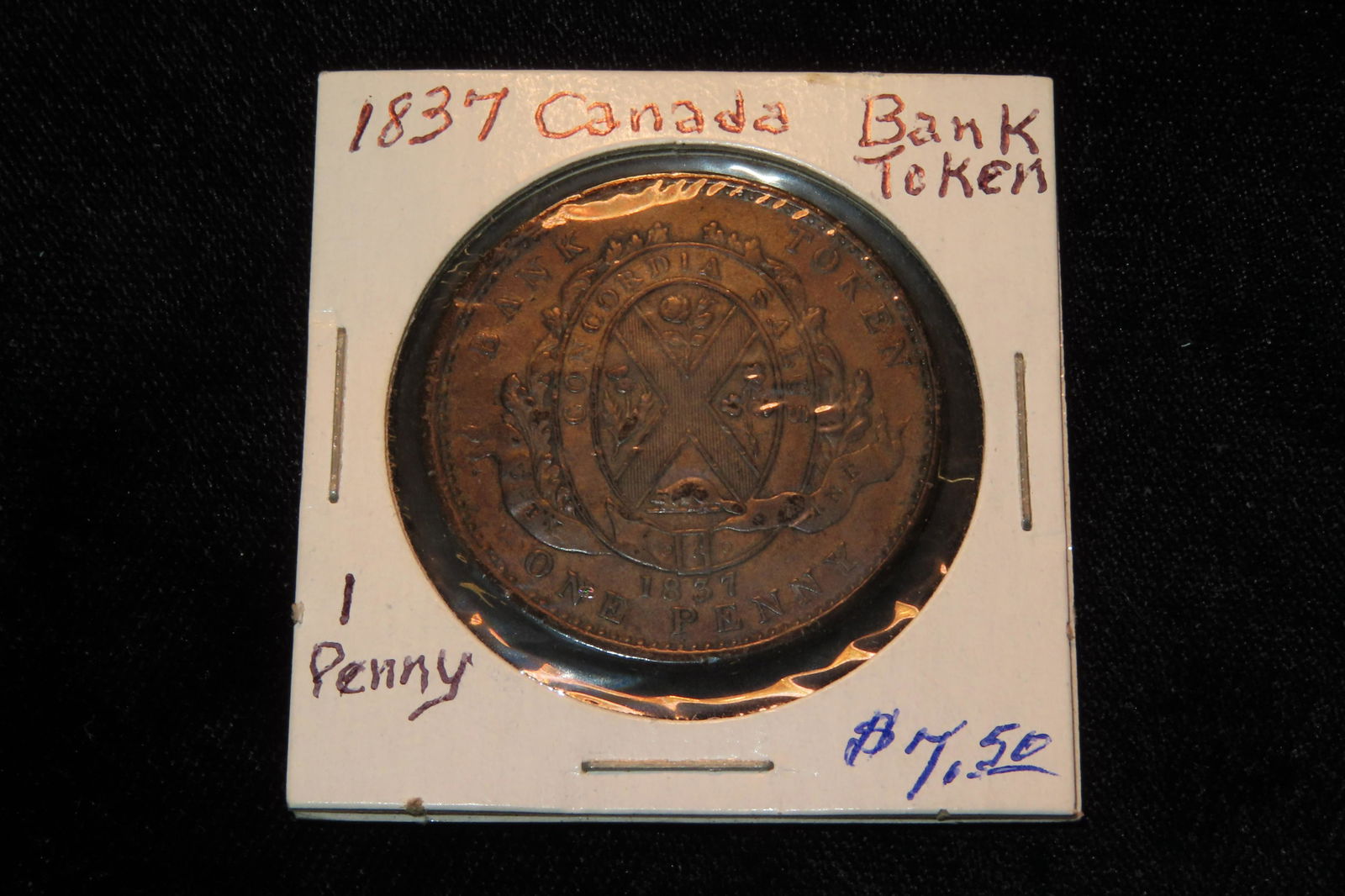 1837 Canada Bank Token 1 penny (1 of 3)