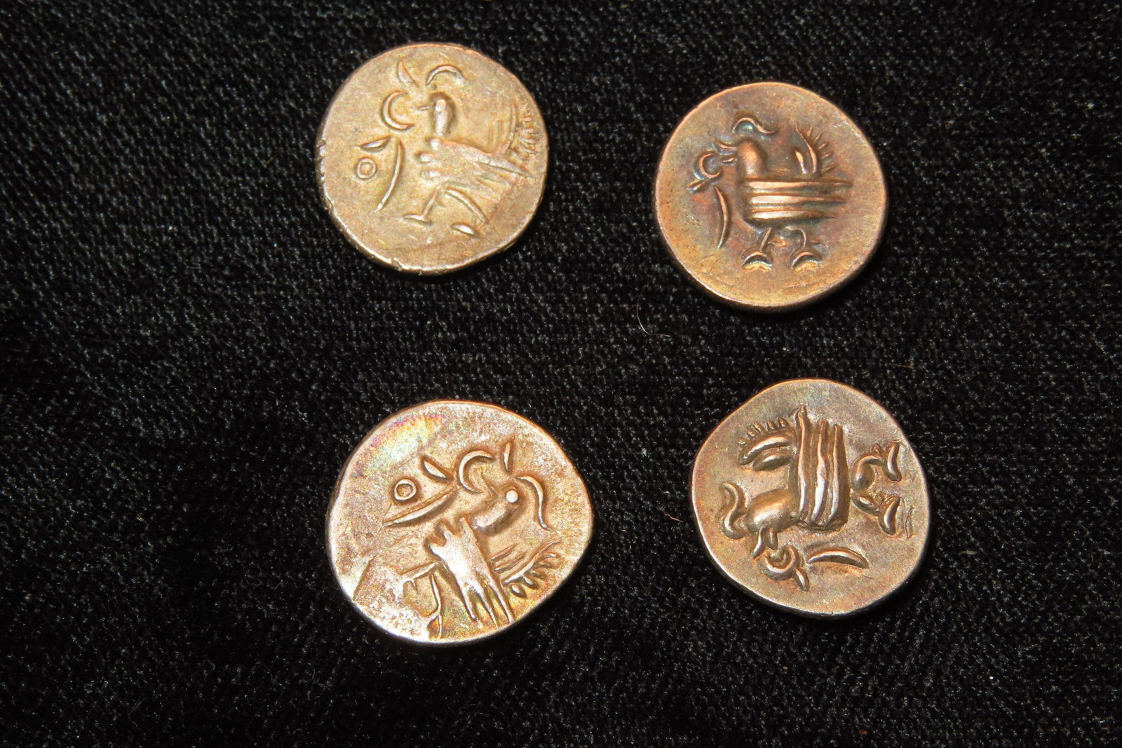 4 antique cambodian coins: 4 antique cambodian coins