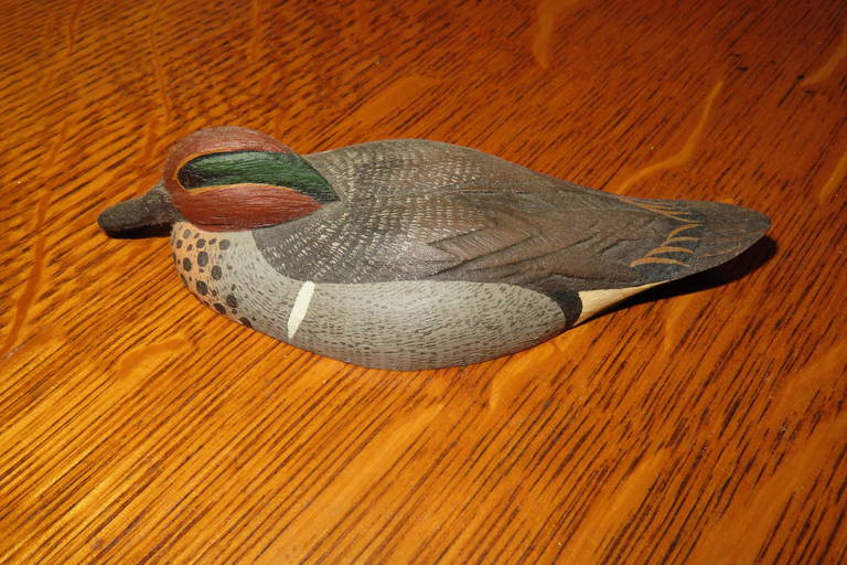 GREEN WING TEAL MINIATURE DUCK DECOY DISPLAY (0013) on Jun 26, 2022 Heartland Artifact