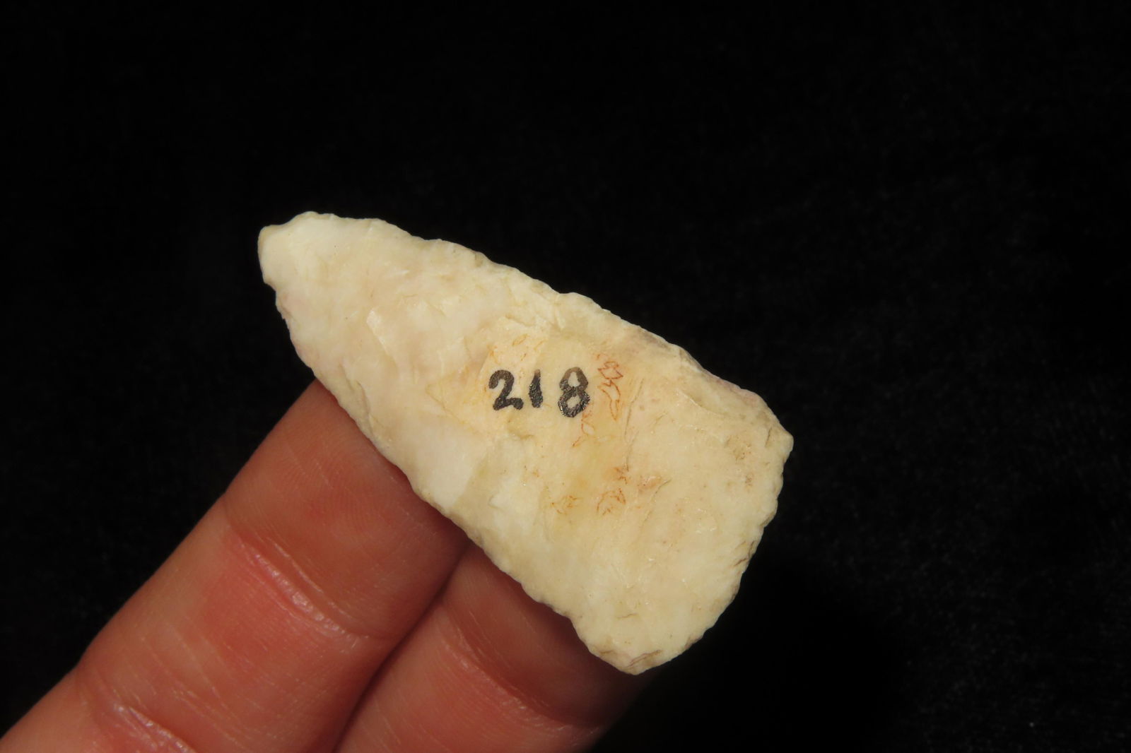 1 1/2" Triangle found in Peoria Co., Illinois EX. Sam Wasion Collection Authentic Native American (1 of 7)