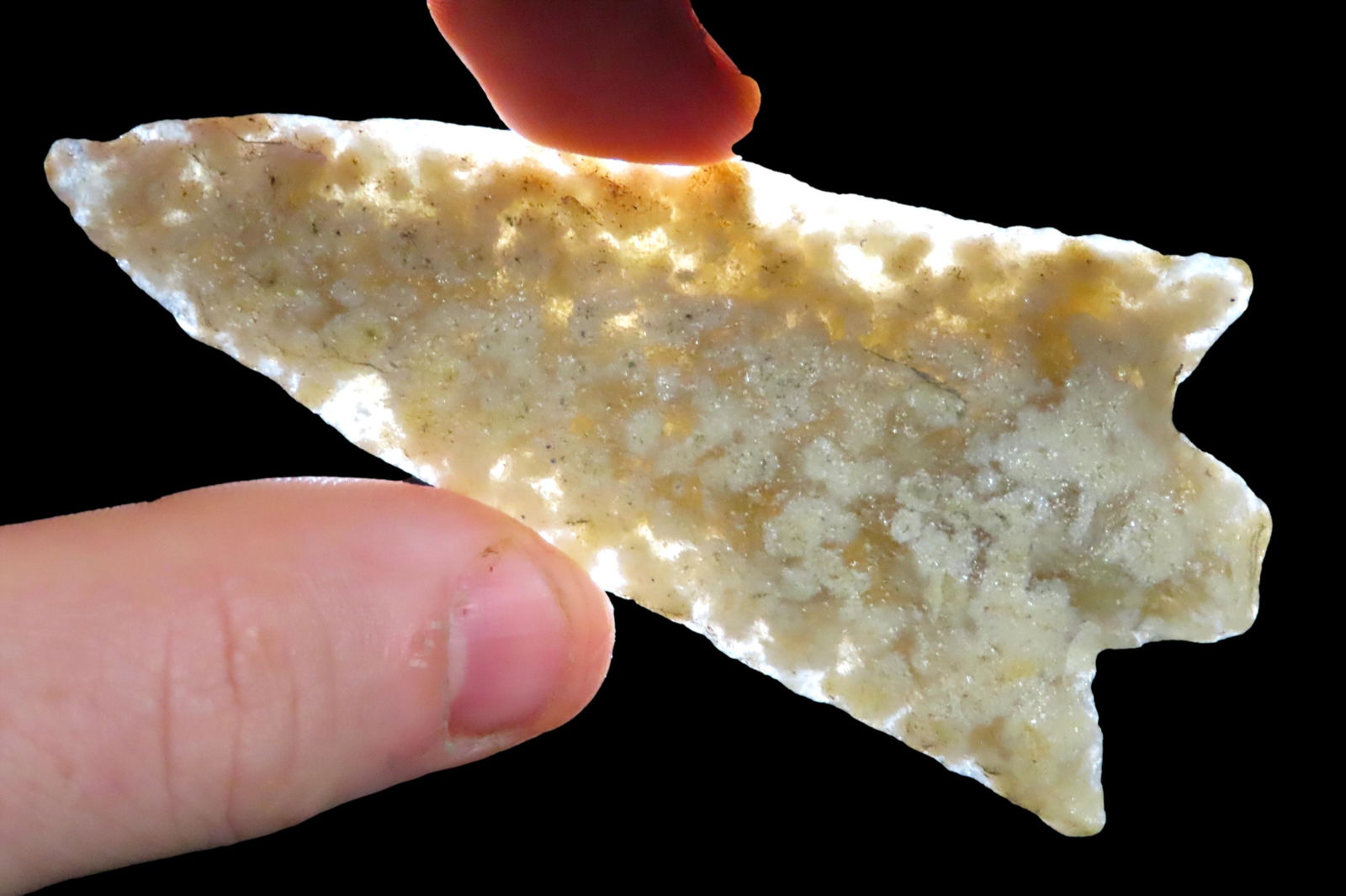 3 1/8" Tallahatta Quartzite, Stemmed Point Abby, Southern USA out of the Jim Millard Collection, (1 of 7)