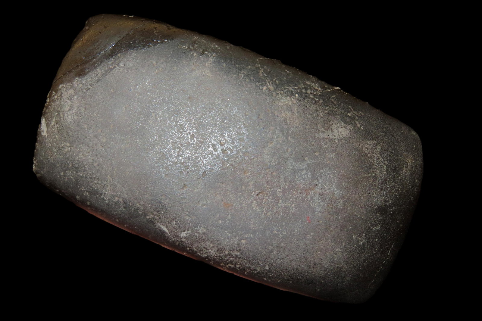 4 1/2" Hematite Celt Broken and re-glued out of the Jim Millard Collection, South East Iowa / North: 4 1/2" Hematite Celt Broken and re-glued out of the Jim Millard Collection, South East Iowa / North East Missouri