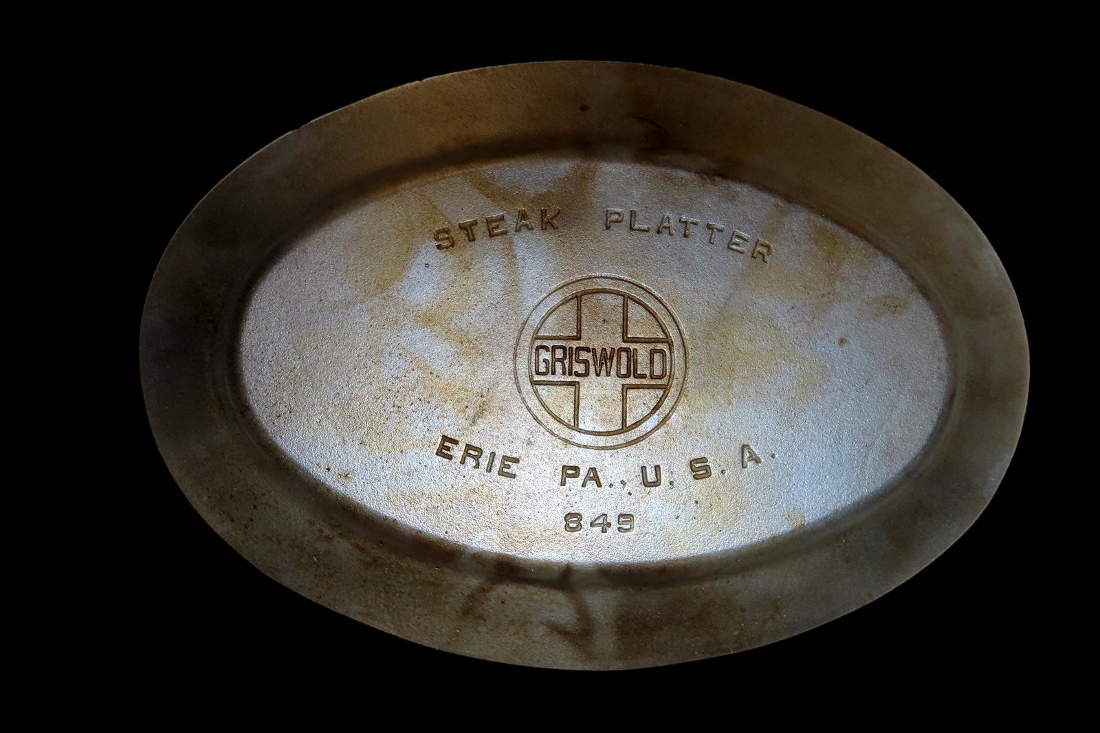 Griswold Steak Platter. Erie PA, USA #849 from the Jim Millard Collection, South East Iowa / North (1 of 4)