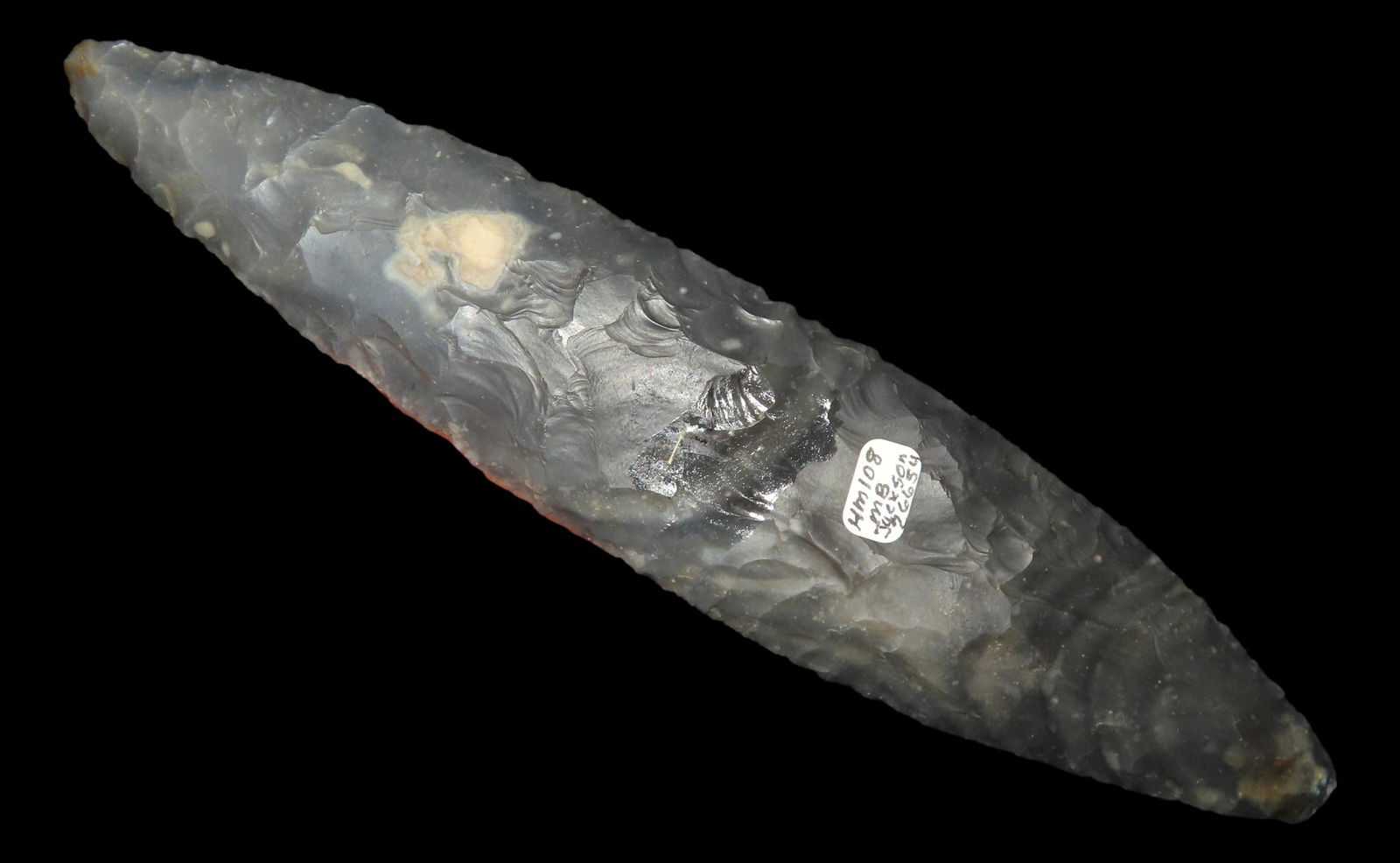 7 5/8" Mayan Knife. Belize Made of Colha Chert. COA. Jackson Galleries
