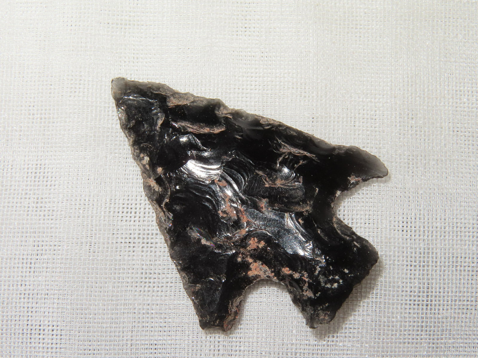 1 7/8" Pre-Columbian Obsidian Arrowhead. Collection of Steve Burks from Springfield, Missouri (1 of 6)