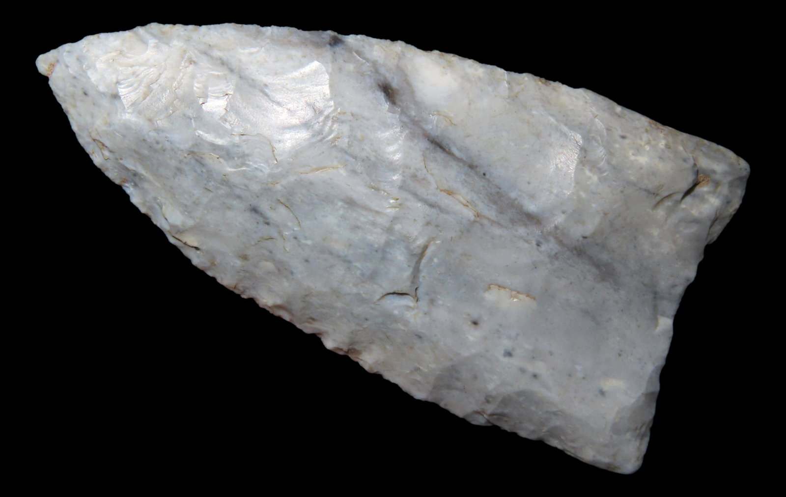 2 5/16"x1 3/16" Dalton. COA Carlos Black. Found in Sullivan County Missouri. Made from Gray Chert. (1 of 11)