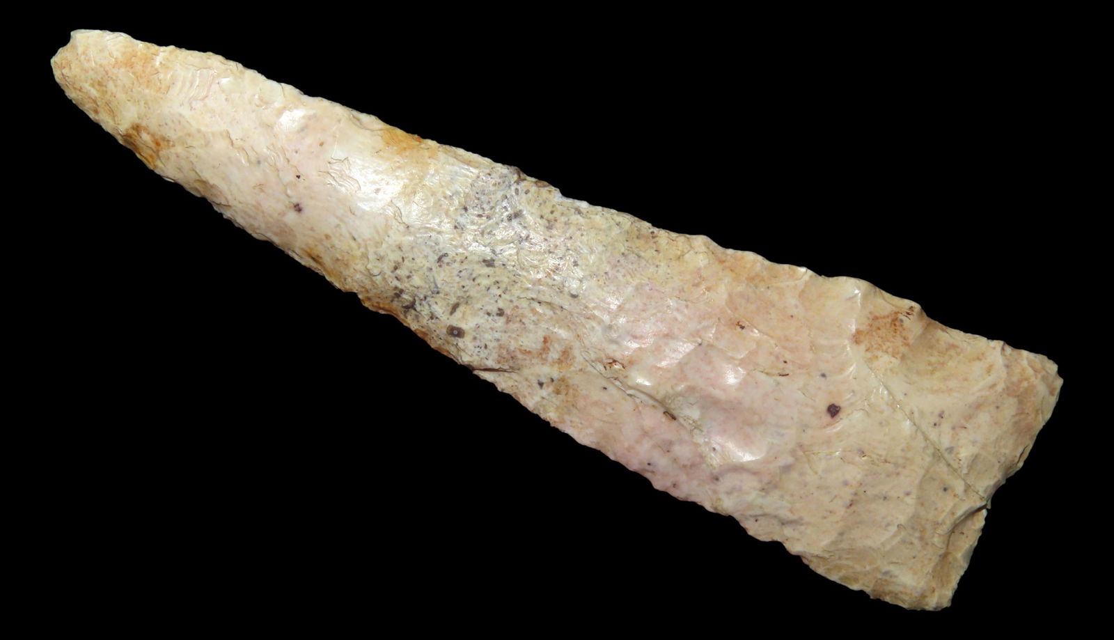 5 1/8" x 1 7/16" Stanfield. Related type: Paleo Knife, Dalton Knife. MO: Sullivan area From the (1 of 11)