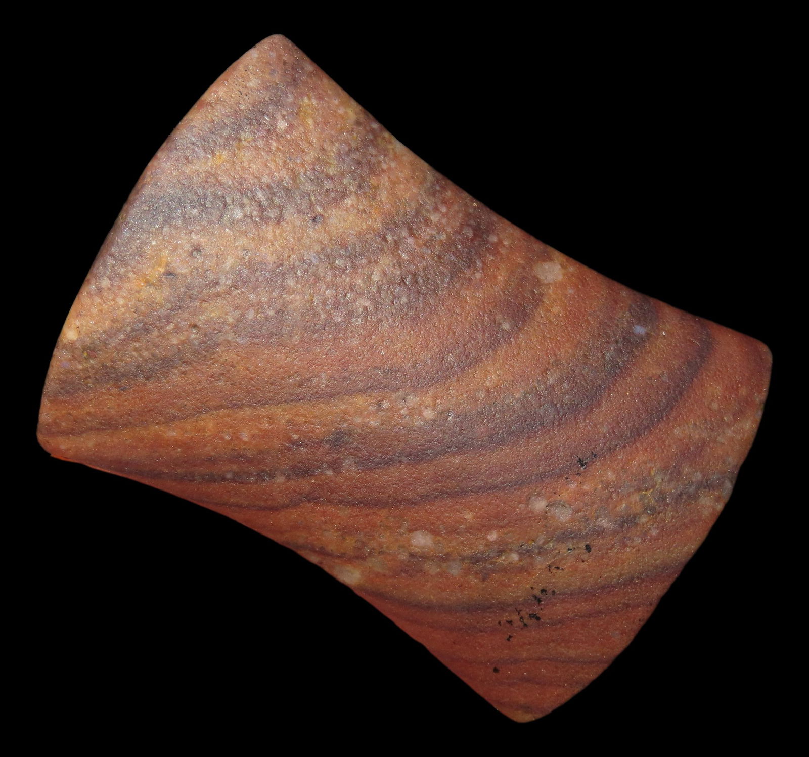 2 3/4" x 2" Hourglass Bannerstone 3X COA Dickey, Tom Davis, Josh Davis made from Banded Quartz,: 2 3/4" x 2" Hourglass Bannerstone 3X COA Dickey, Tom Davis, Josh Davis made from Banded Quartz, Spencer County Indiana Crib Mound, EX Ken Seim, Tom Davis, Bob Converse, Cameron Parks