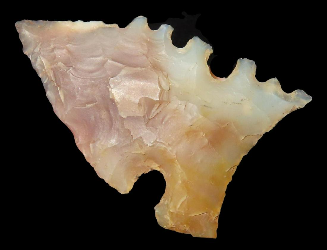 1 1/2" x 15/16" Plains Side-Notch (Eccentric).  Stermer COA.  North or South Dakota.  EX Kempf (1 of 8)