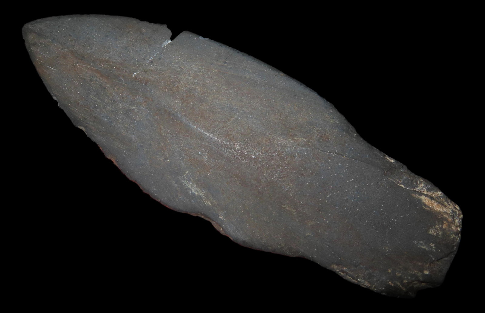 6 1/8" Slate Harpoon Aleutian Island, Alaska found at the beginning of the Karlack River. Alaska (1 of 9)