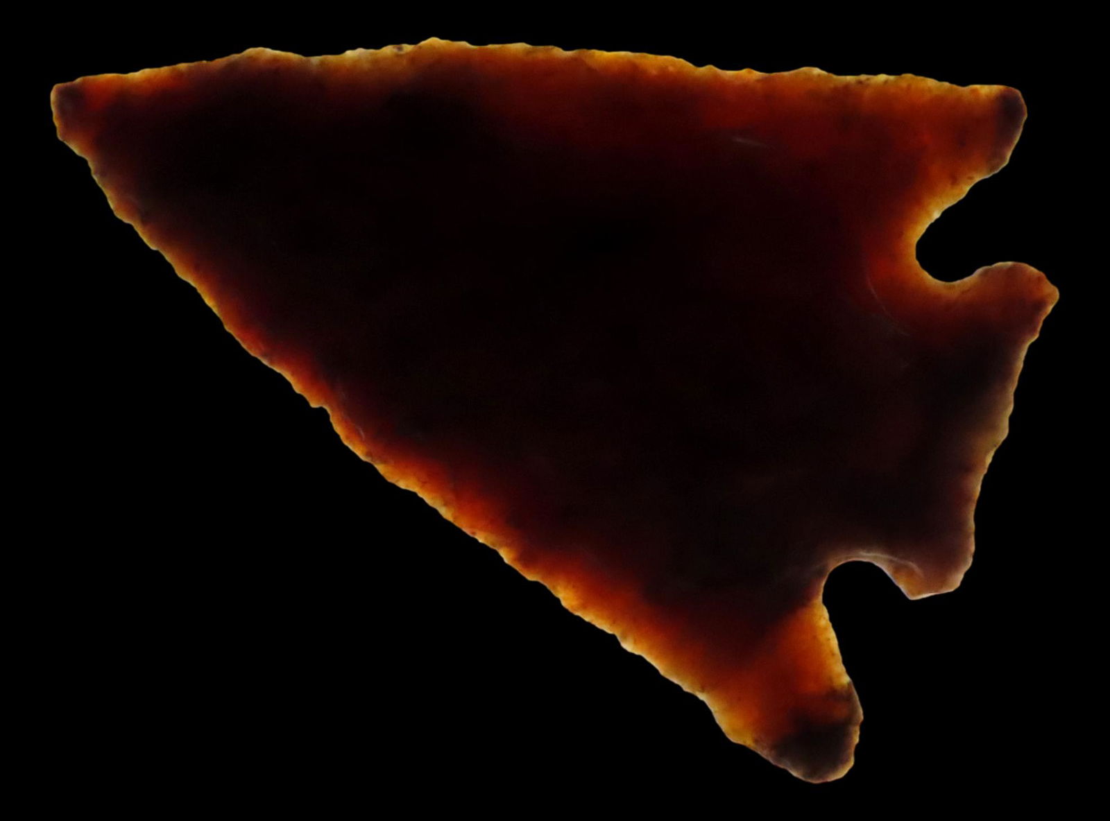 1 3/8" x 1" Pelican Lake. Made of Creek Stained Burlington Chert. From the Steve McCabe Collection, (1 of 5)