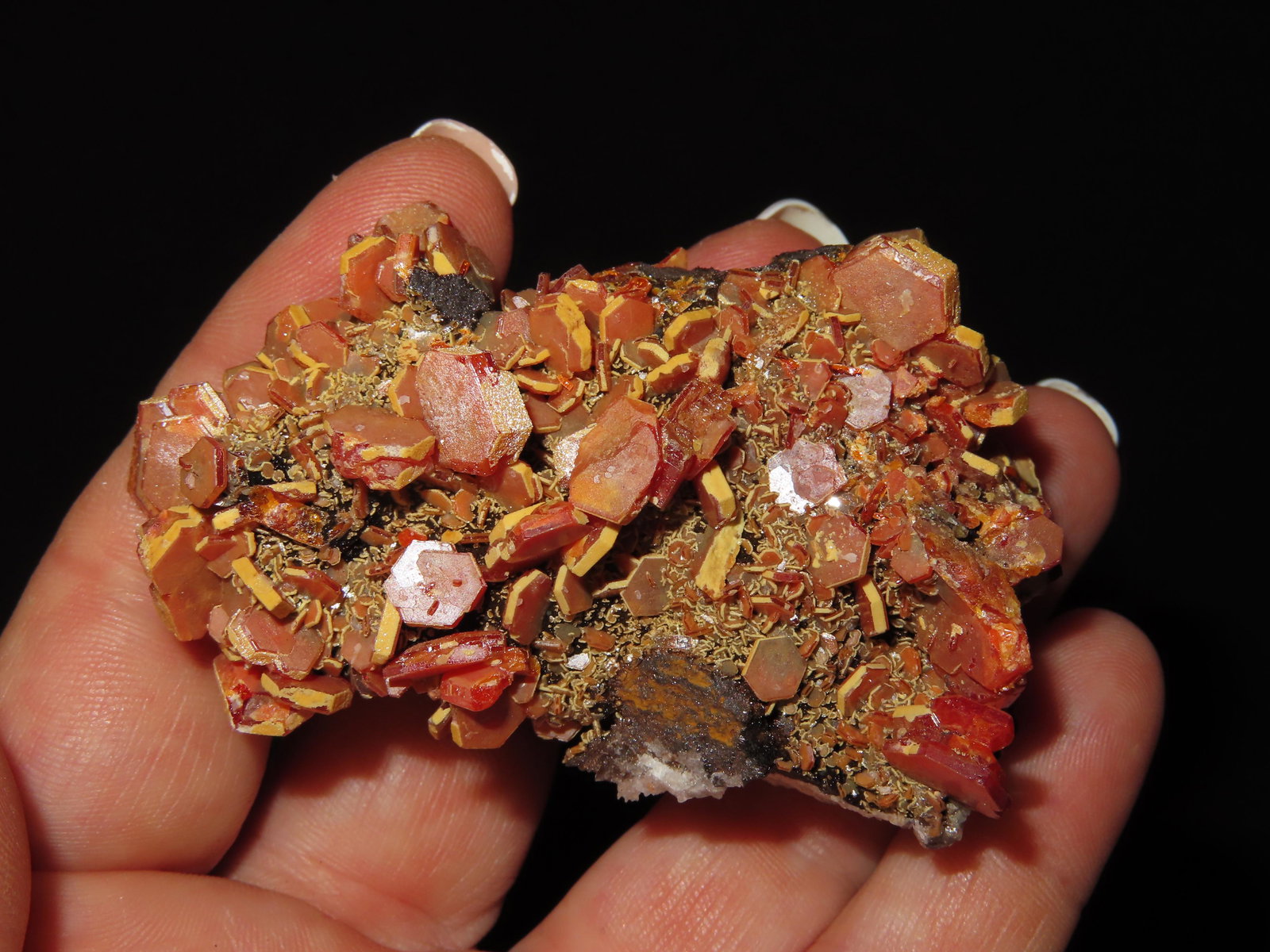 2 7/8" Vanadinite Crystals on Goethite Taouz Morocco (1 of 3)