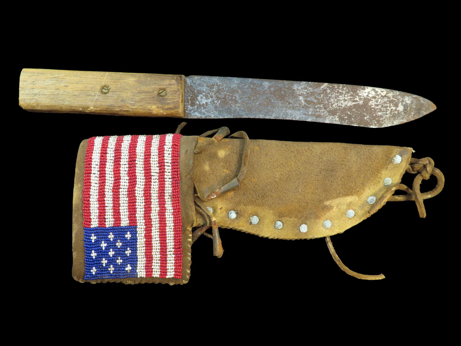 Vintage Knife in Beaded Sheath, ca 1980-1990 (1 of 5)