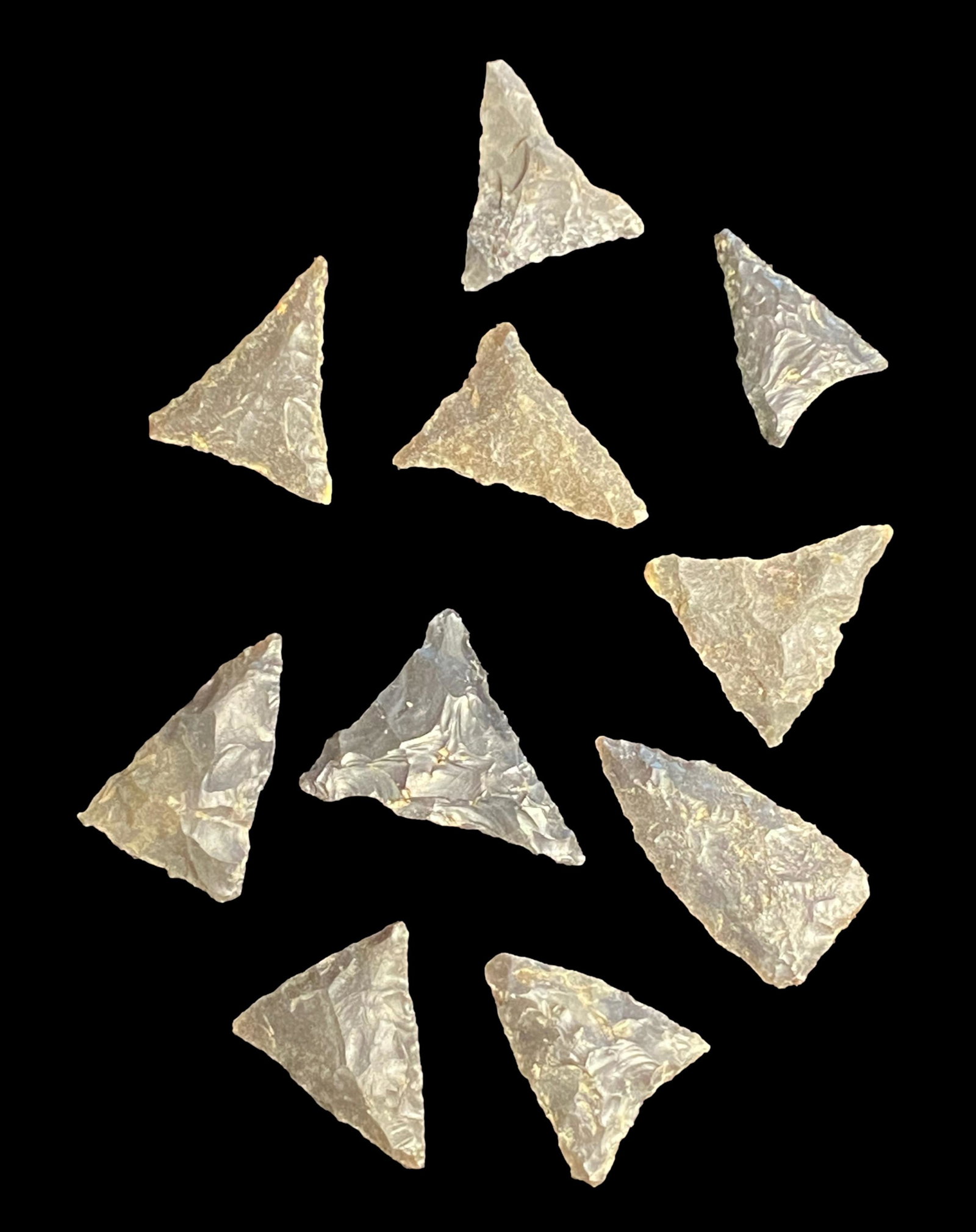 LOT of 10 Triangles (Largest 1'') Cocke County Tennessee: LOT of 10 Triangles (Largest 1'') Cocke County Tennessee