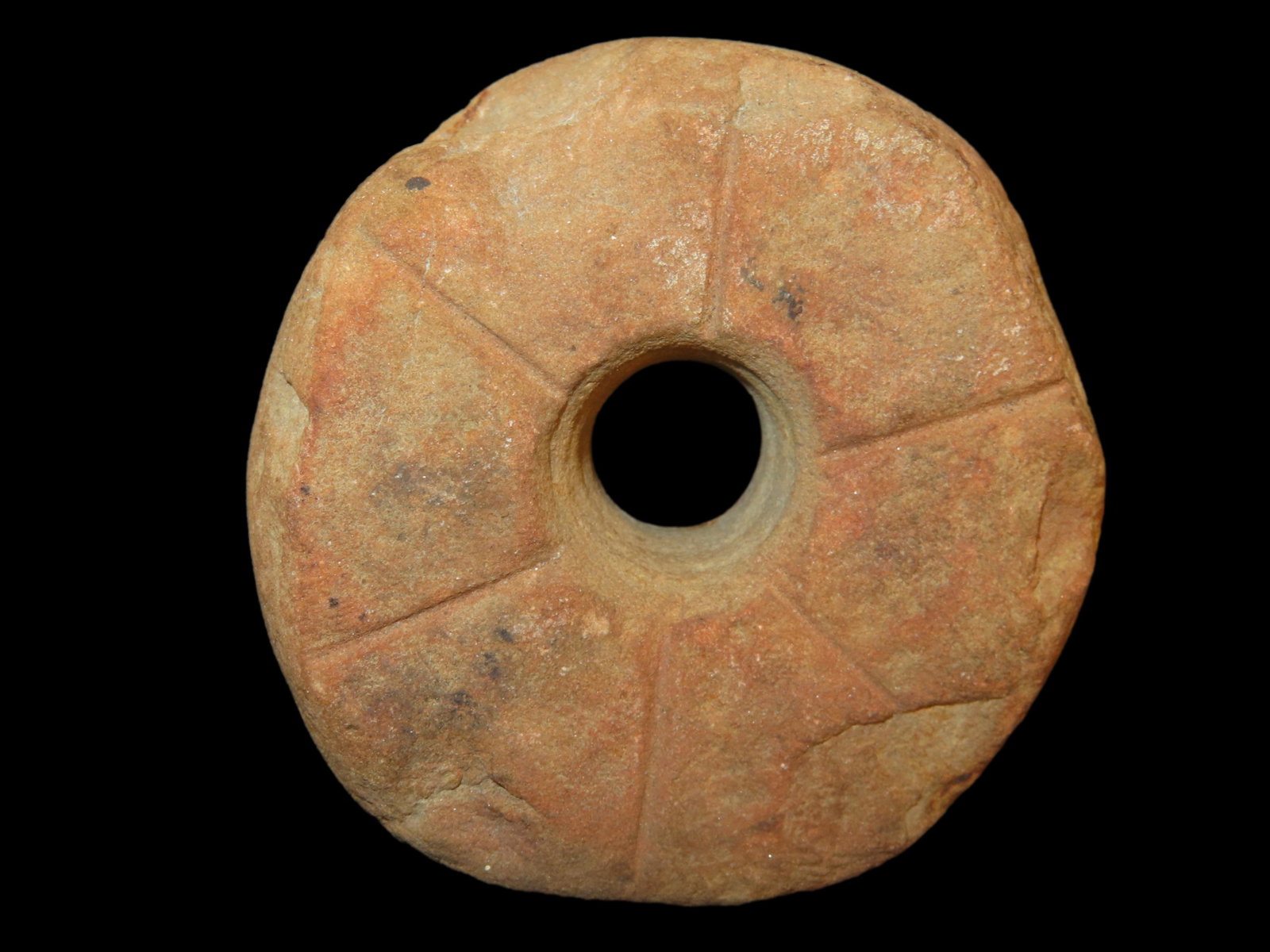 2 1/2" Perforated Incised Discoidal, found in Mercer Co, Illinois- pictured in Lar Hothem: 2 1/2" Perforated Incised Discoidal, found in Mercer Co, Illinois- pictured in Lar Hothem