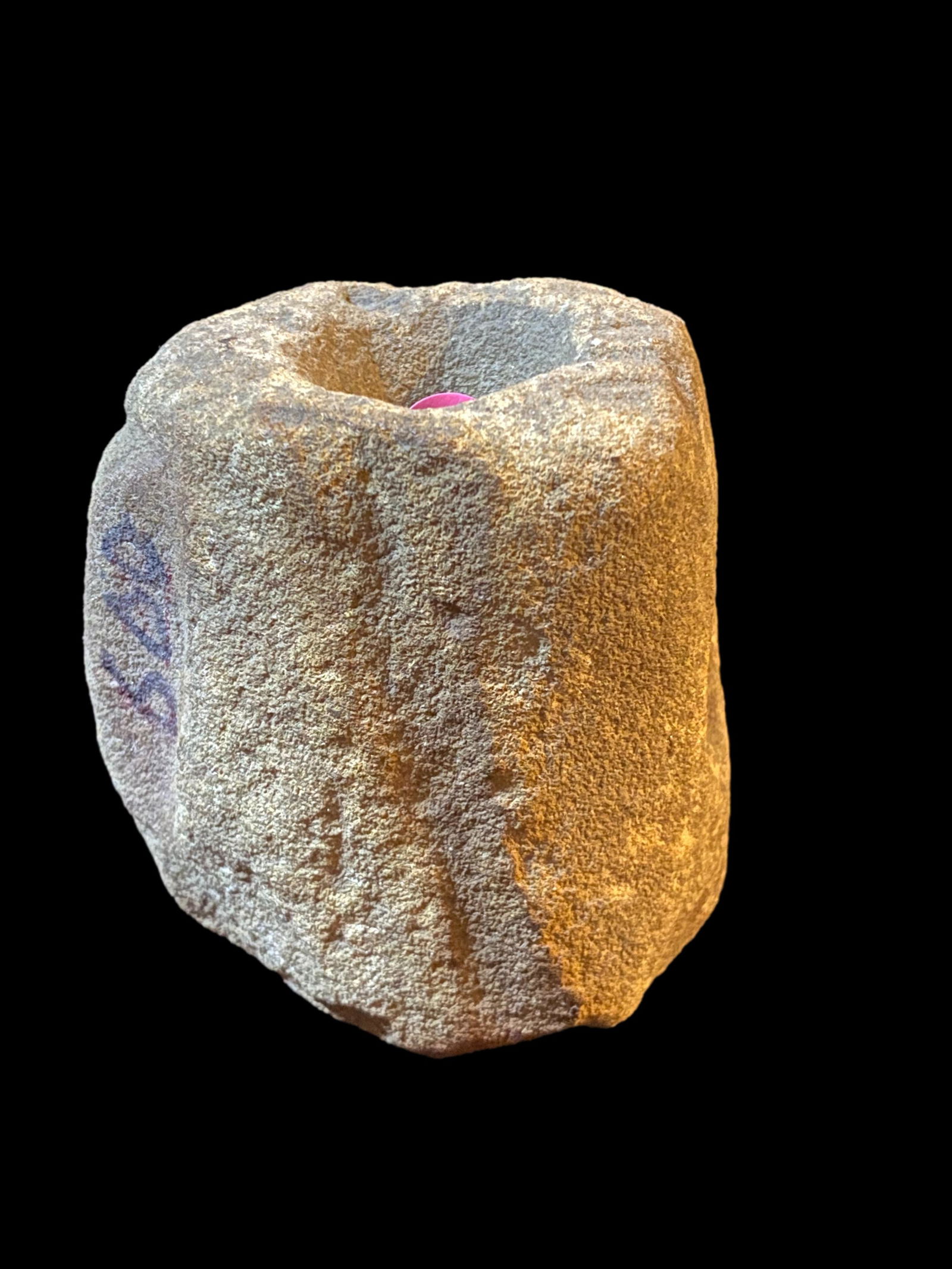 3 3/4" Cahokia Mississipian Block Pipe- Madison CO Illinois- Found by Glen Weaver- Made of Sandstone (1 of 7)