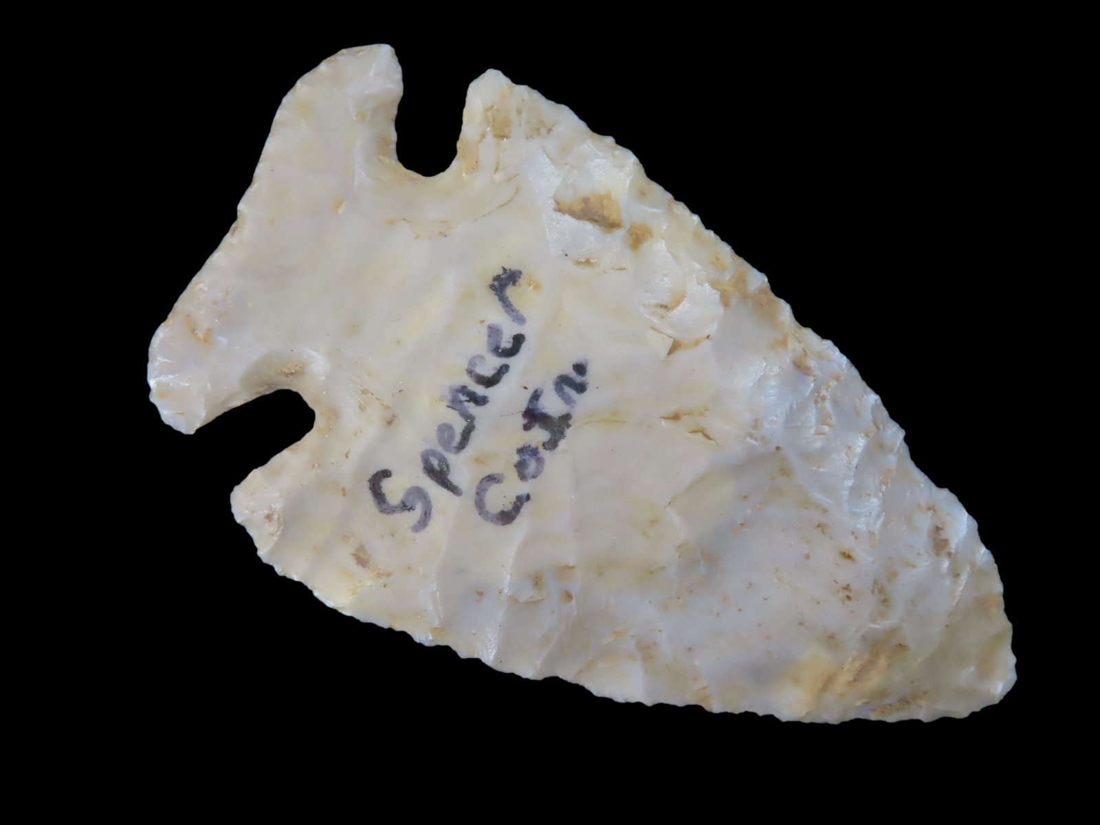 3" Holland Chert Thebes, found by Dale Wangler on a gravel road in Spencer Co Indiana, Ex Randall (1 of 11)