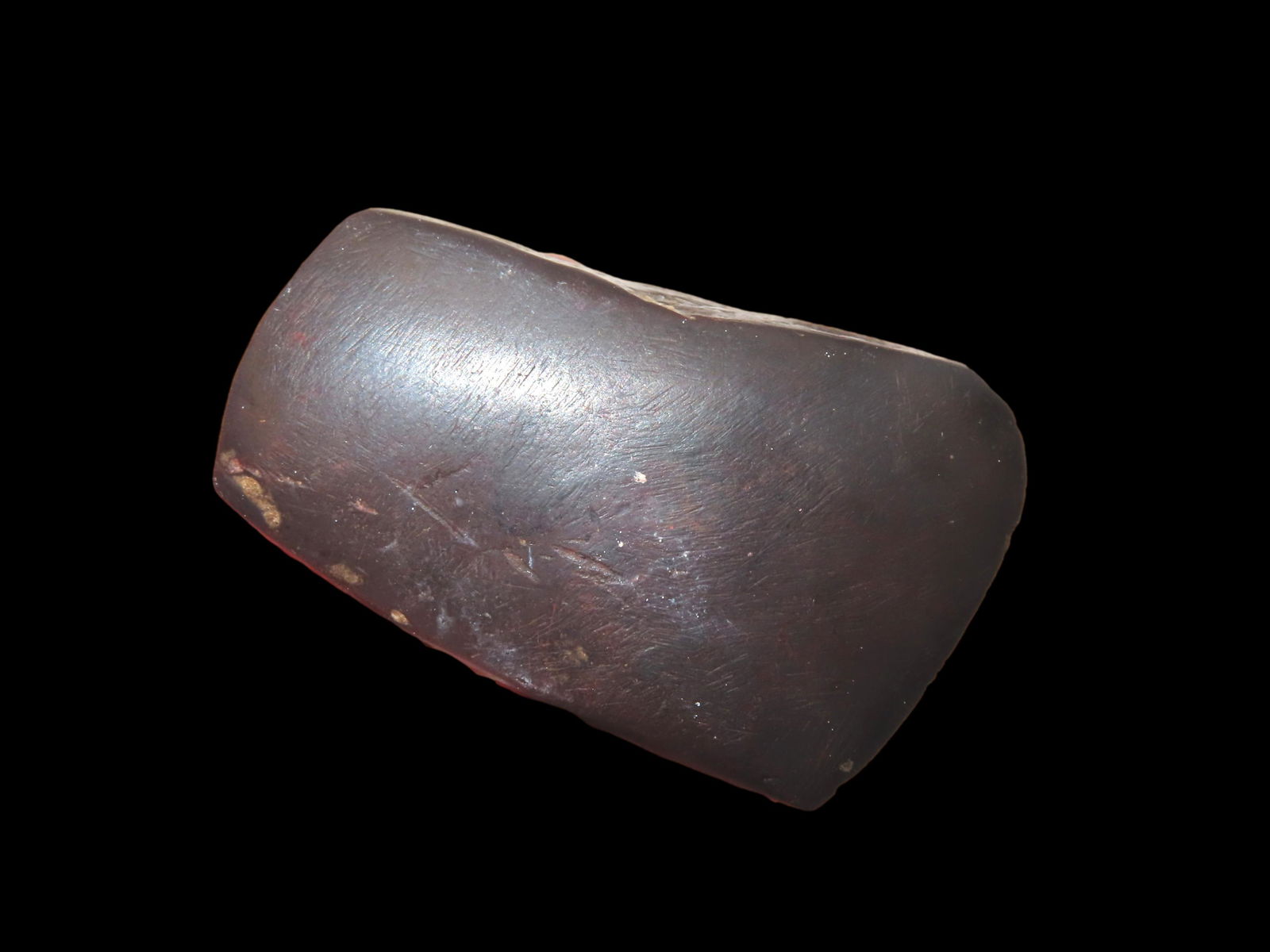 2 1/4" x 1 1/2" Hematite Adz, found in Iowa, Ex Tim Breakbill (1 of 9)