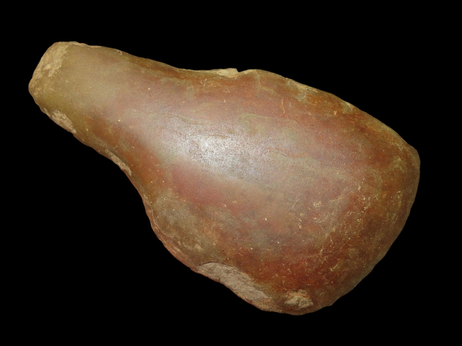 7 1/8"  X 4" Fascinating Socketed Celt, Rare Utilitarian Form, Red/Gray Hardstone Material; Jon (1 of 11)