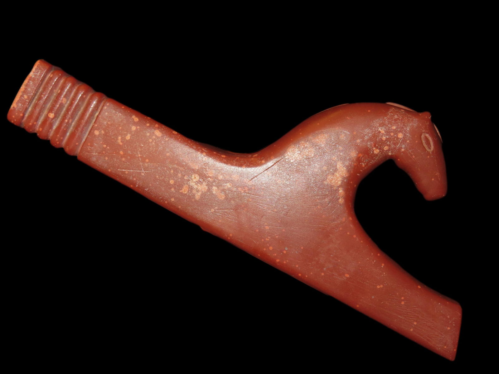 7" Horse Effigy Catlinite Pipe, Ex G.Hall Collection, Ealry Palins Indian Pipe, (1 of 13)