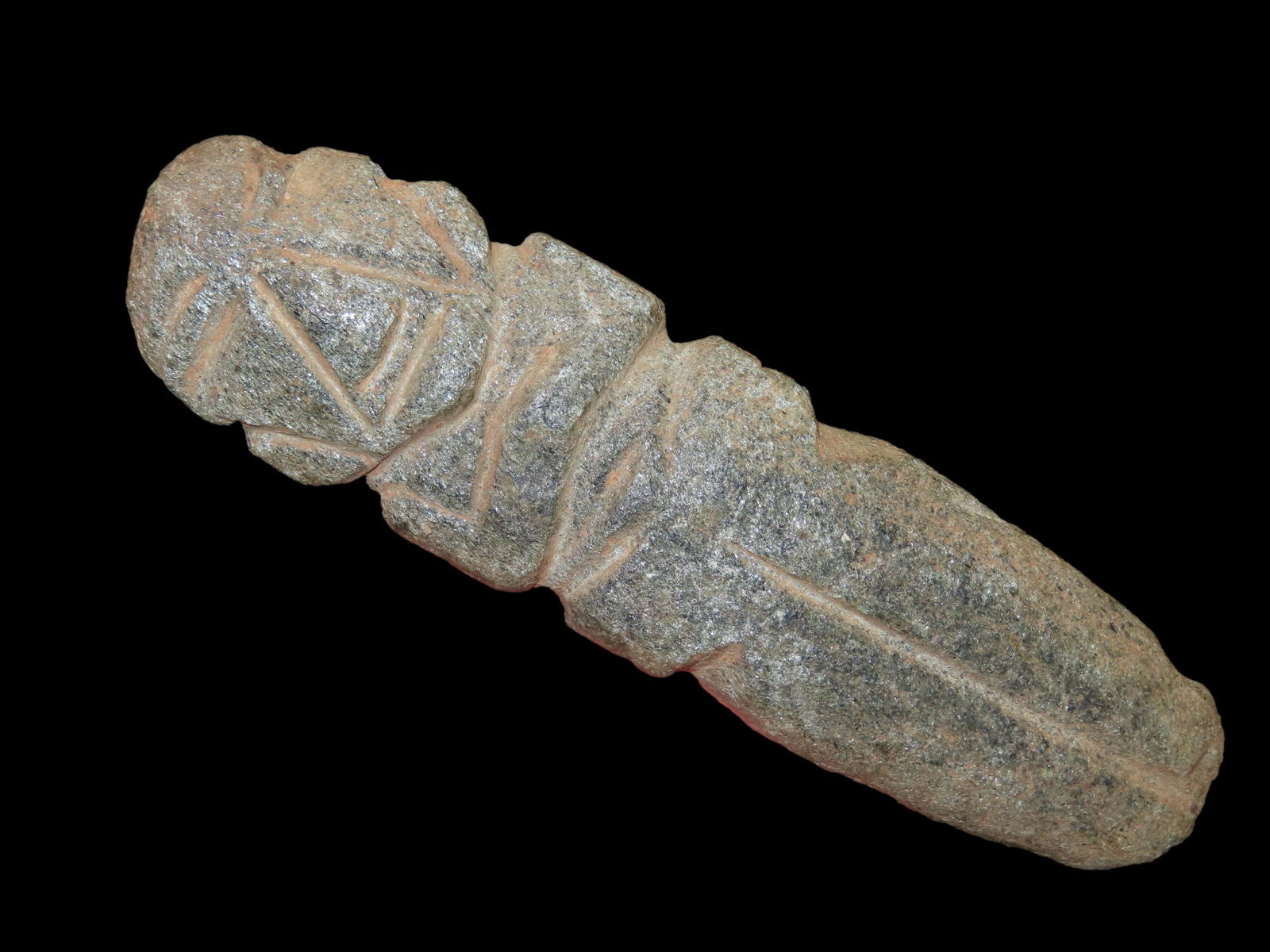 5 3/4" Pre Columbian Axe God Figurine with multiple Effigy Motif Visible; Ex. John Brody collection (1 of 10)