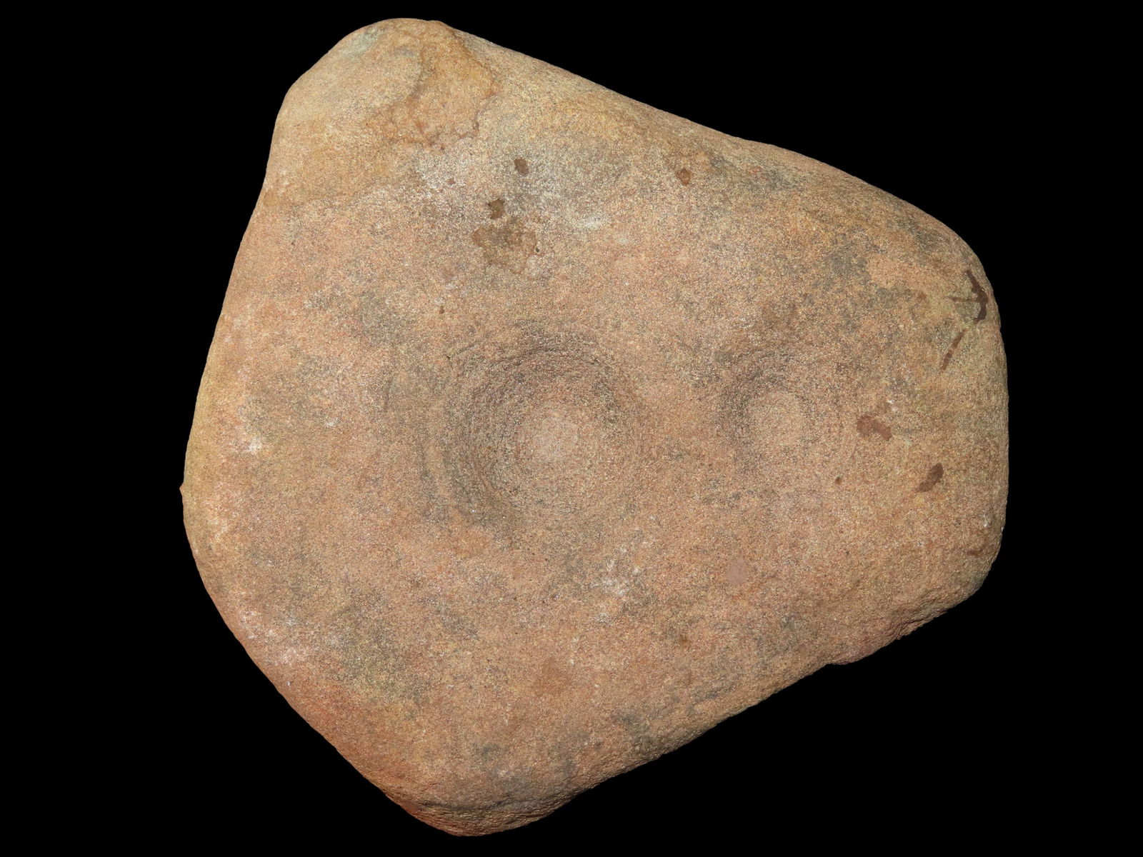 6" x 1 3/4" Nutting stone or Fire Starting stone, 2 indentions in one side, Steve McCabe, Milan (1 of 9)