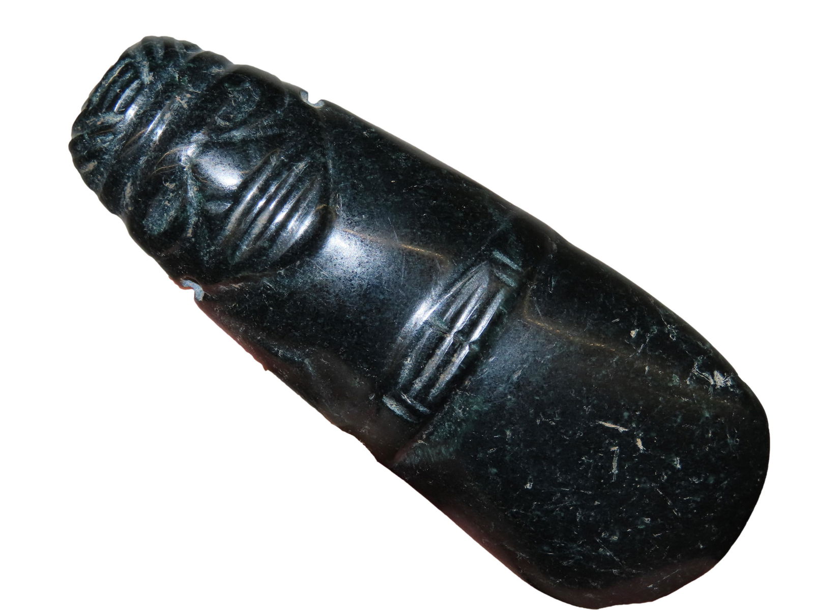 4 1/2" Pre-Columbian Axe God Pendant, Costa Rican Jade, Atlantic Zona Huetar 200BC-300AD, Teaford (1 of 14)