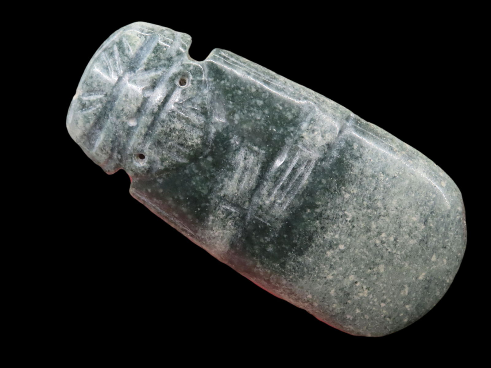 3 1/2" Pre- Columbian Axe God Pendant, with Crossed Arms, Costa Rican Jade, Nicoyan District (1 of 11)