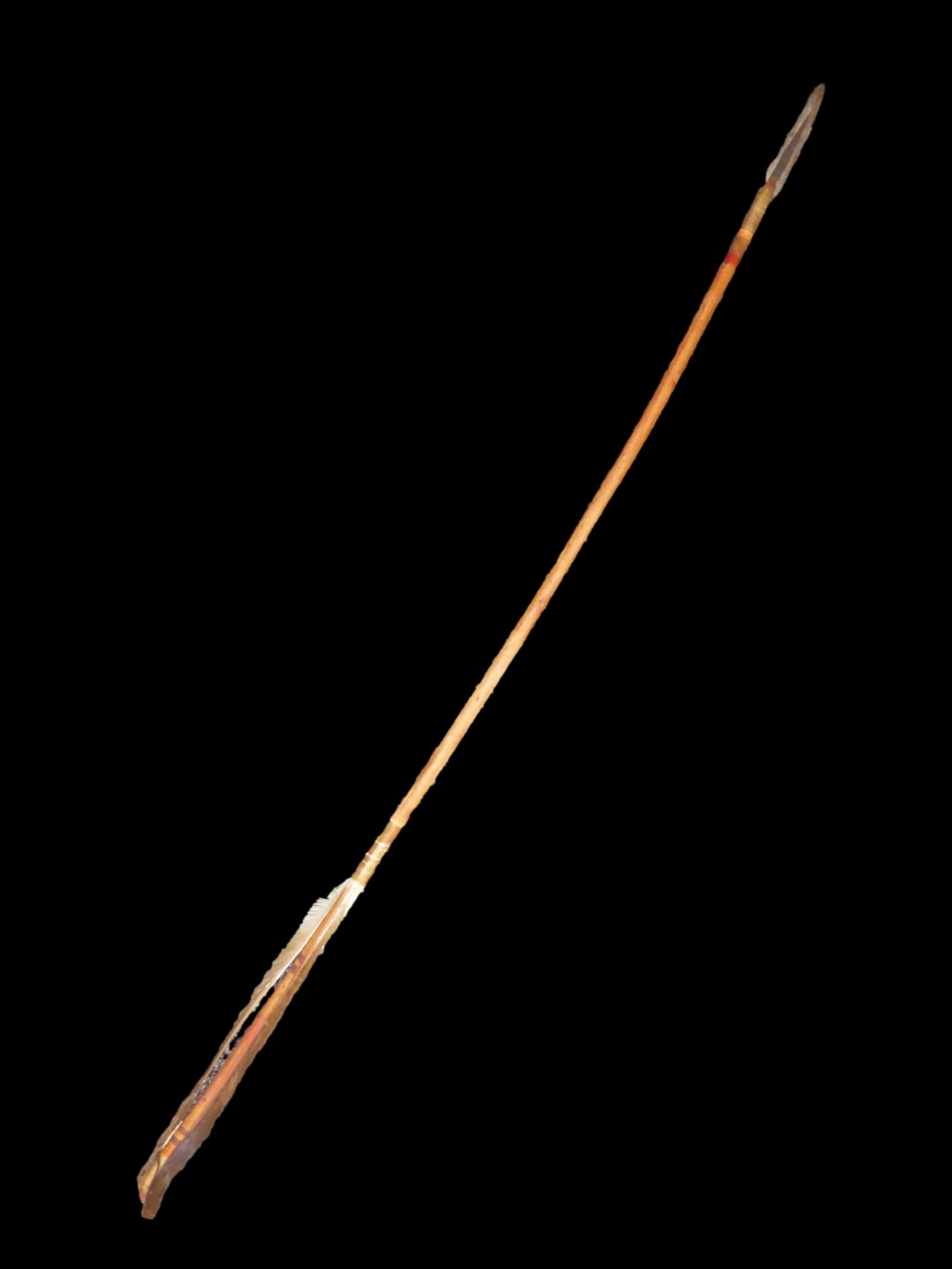 24" Native American Arrow, Metal Point-most likely made of recycled hoop iron, minimal fletching, Ex (1 of 6)