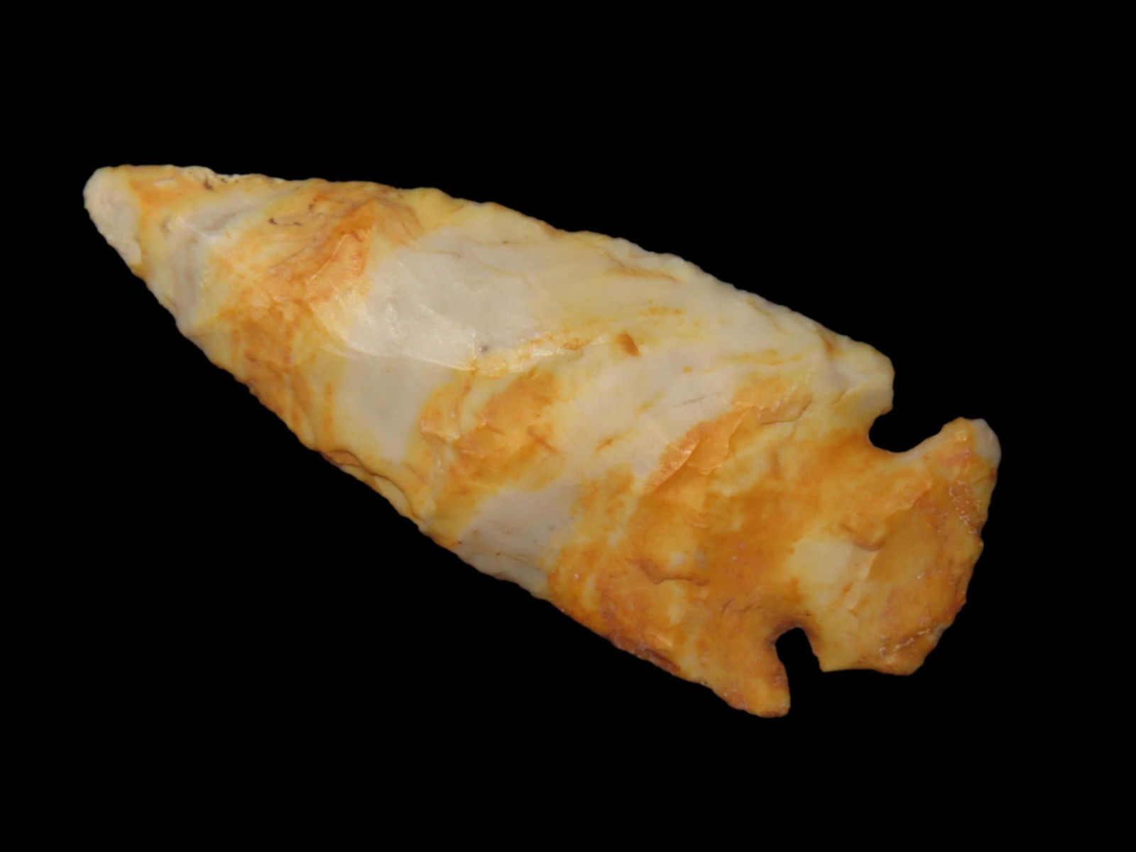 2 1/8" VERY COLORFUL ARCHAIC CORNER NOTCH FOUND IN COOPER COUNTY MISSOURI BY EDWARD MILLER, INDIAN A (1 of 3)