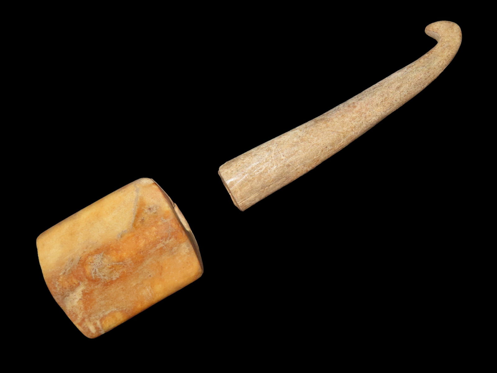 VERY RARE QUARTZ 2 1/8" BANNER/ 4 5/8" ATLATL HOOK SET FOUND TOGETHER IN JEFFERSON COUNTY KENTUCKY,  (1 of 19)