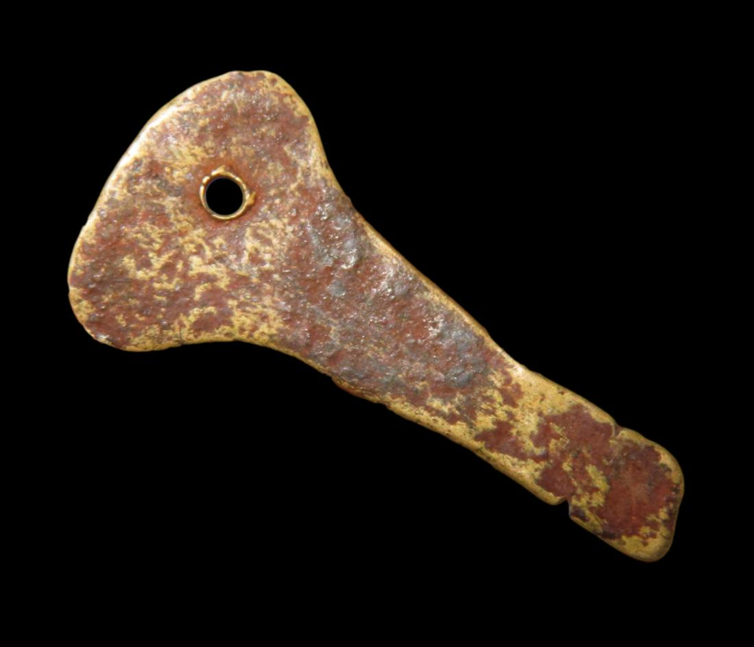 RARE PRE-COLUMBIAN GOLD PENDANT / COCA SPOON, VERY NICE EXAMPLE, FOUND IN MEXICO (1 of 6)