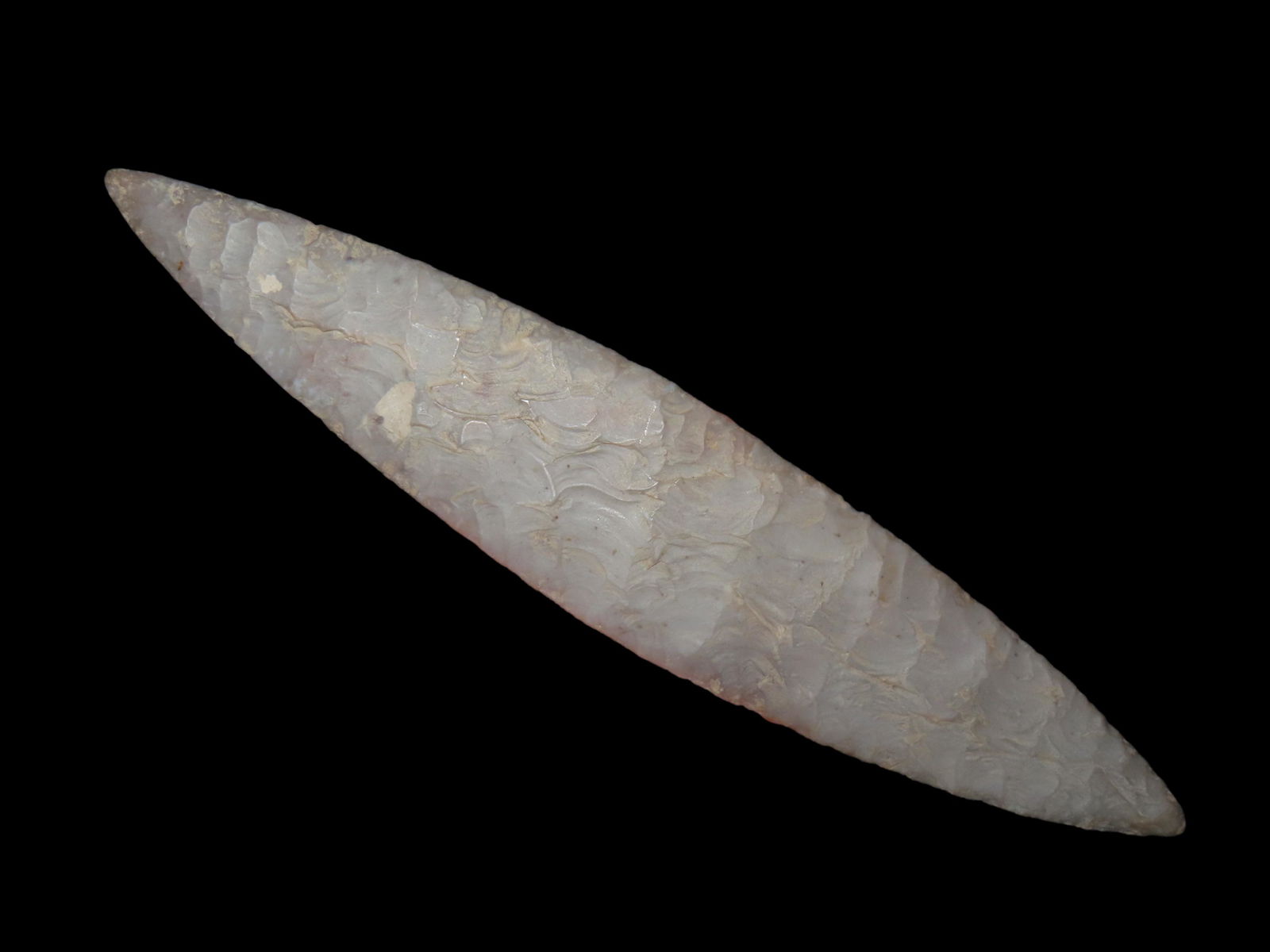 INCREDIBLE MAYAN BIPOINT BLADE, EX R.K. MEYER COLLECTION, VERY THIN AND WELL FLAKED, NICE HIGH END A (1 of 12)