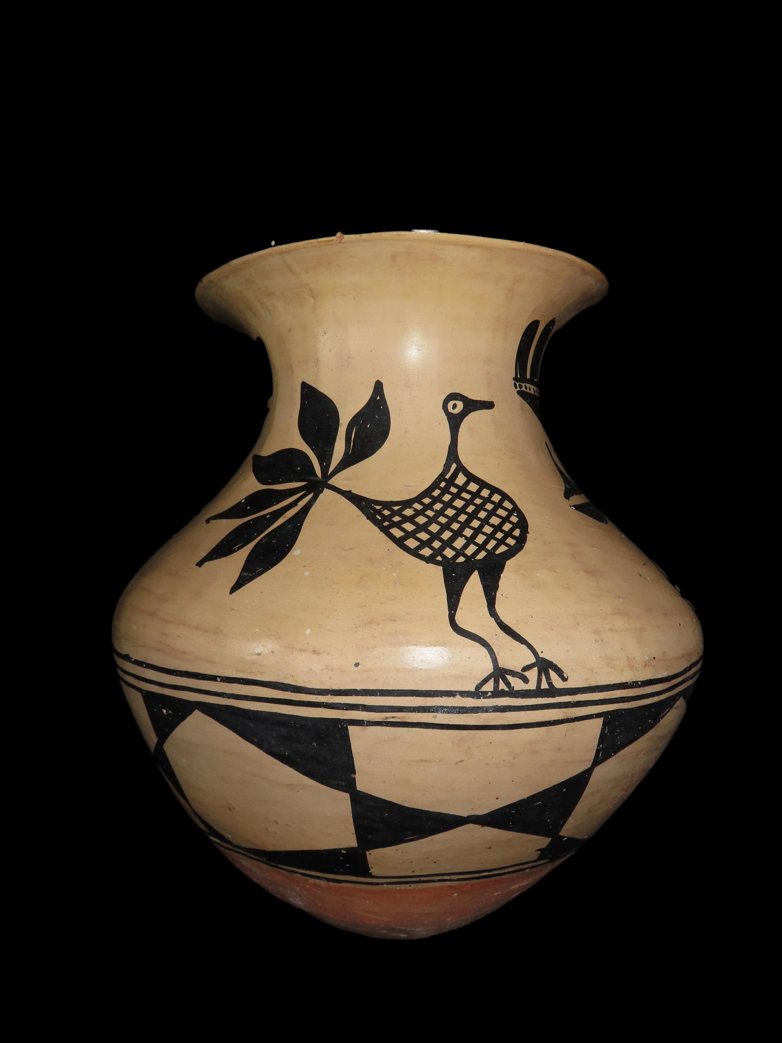 9 1/4" x 8 1/4" Southewest Olla, Intrically Painted, NOT signed: 9 1/4" x 8 1/4" Southewest Olla, Intrically Painted, NOT signed