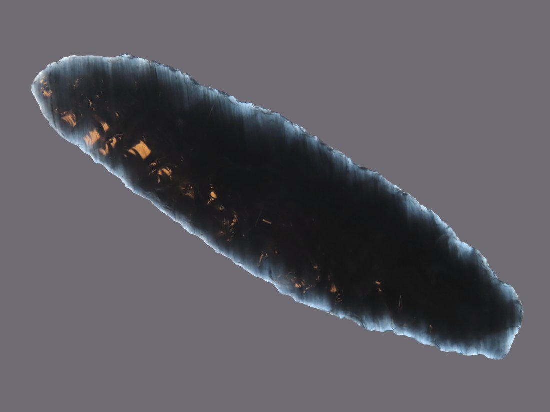 6 13/16" Obsidian Paleo Transitional Blade from Oregon Ex Jay Robinson Ex Dean Thompson --Rouge (1 of 10)