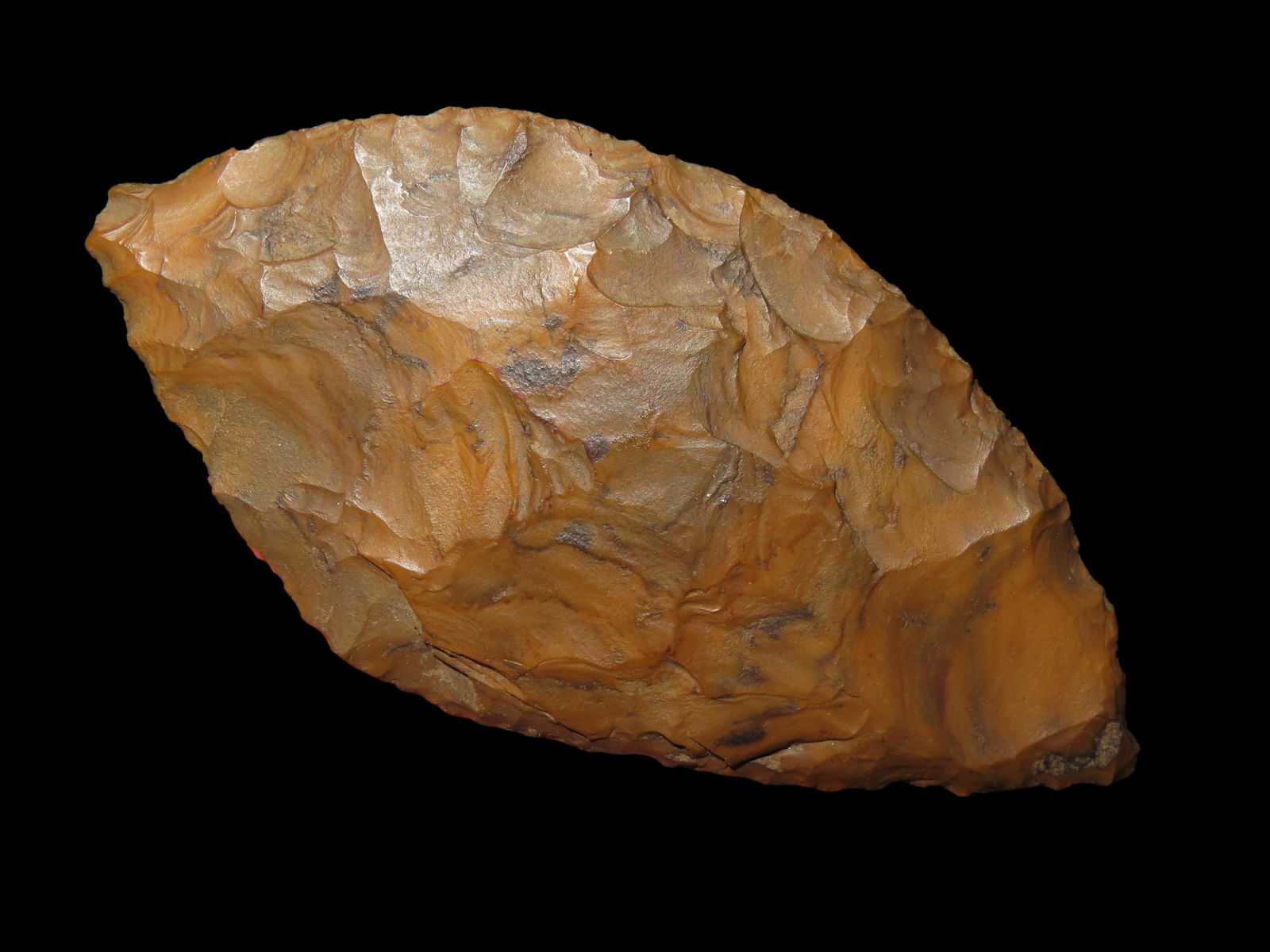 3 1/2" Creek stained Ovoid Knife from Gallatin Co, Illinois (1 of 9)