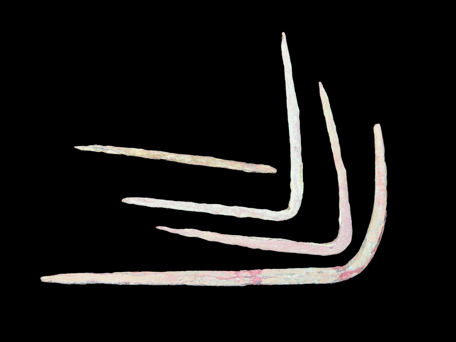 4 Copper Awls from Vilas Co, Wisconsin largest piece is 5 3/8" (1 of 2)