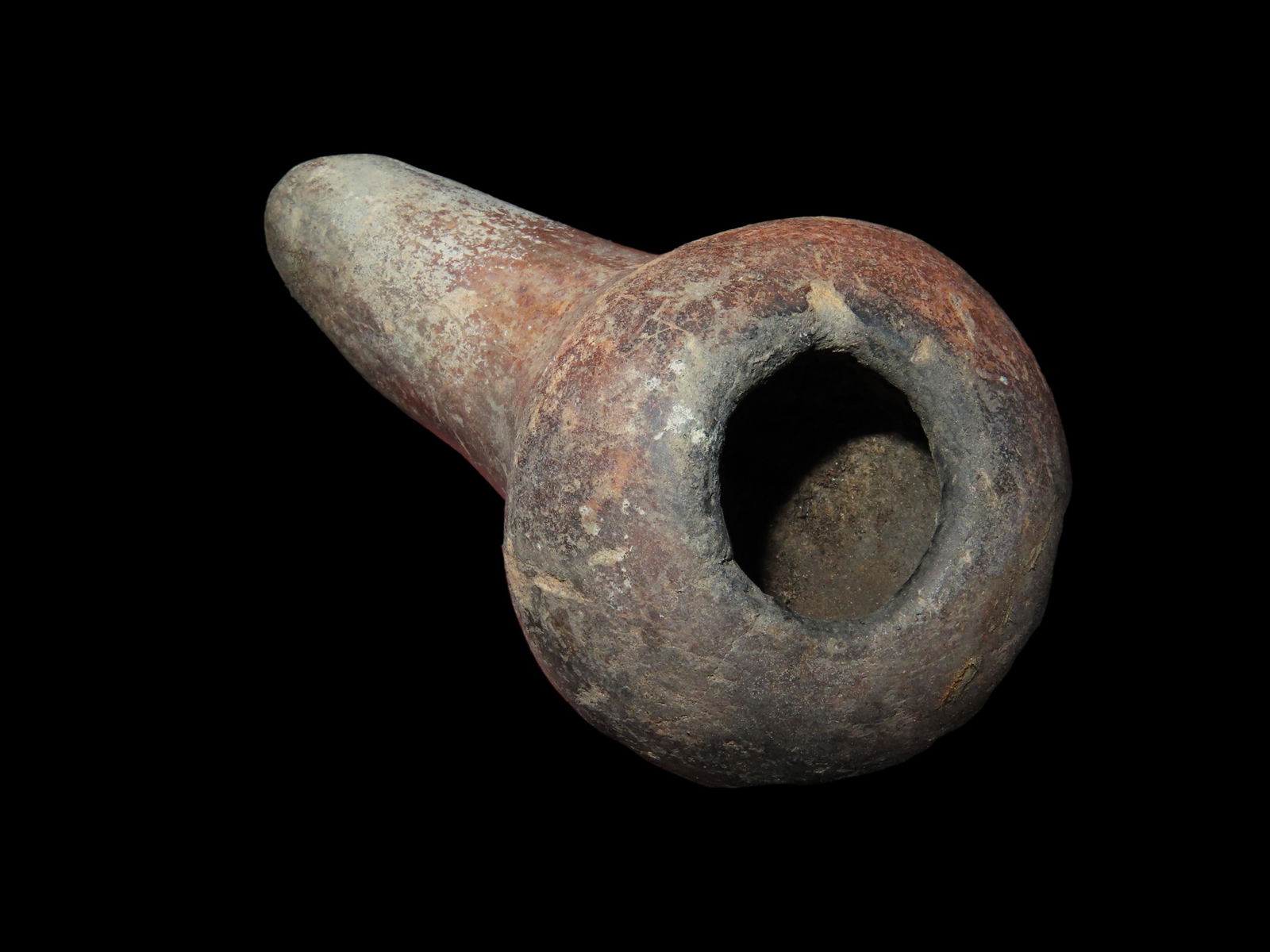 3 3/4" Clay pipe from New Mexico. Still has pieces of the original stem inside. (1 of 8)