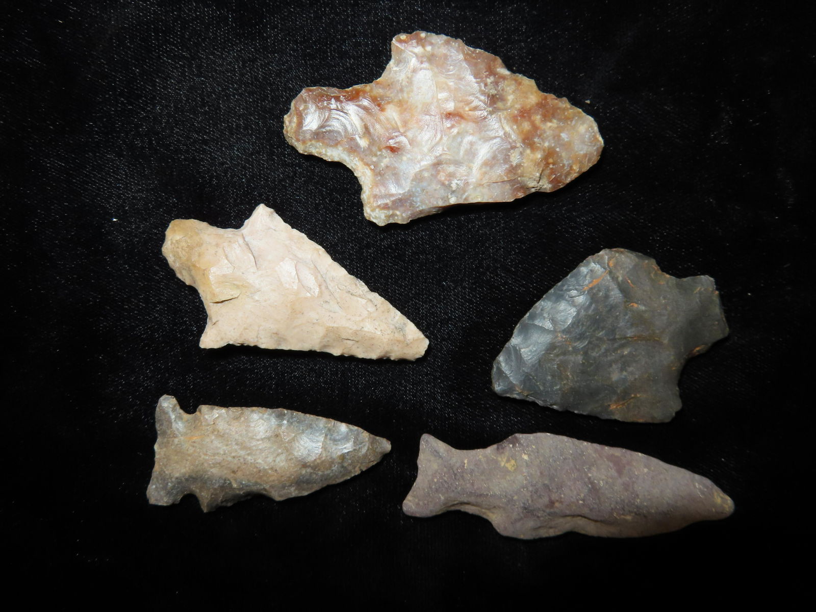 Grouping of North Carolina Arrowheads (one point has modern rechipping) (1 of 2)