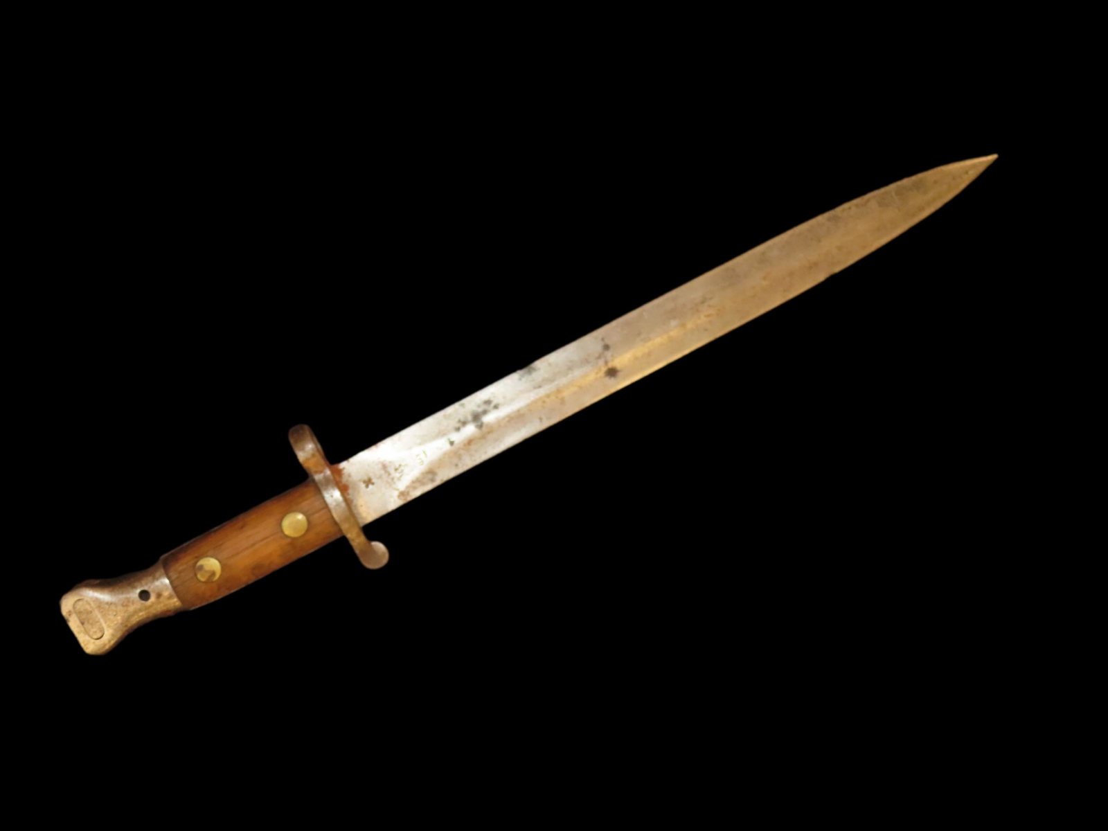 Early Bayonet, Marked LFD 16 5/8" Long Wood Handle: Early Bayonet, Marked LFD 16 5/8" Long Wood Handle